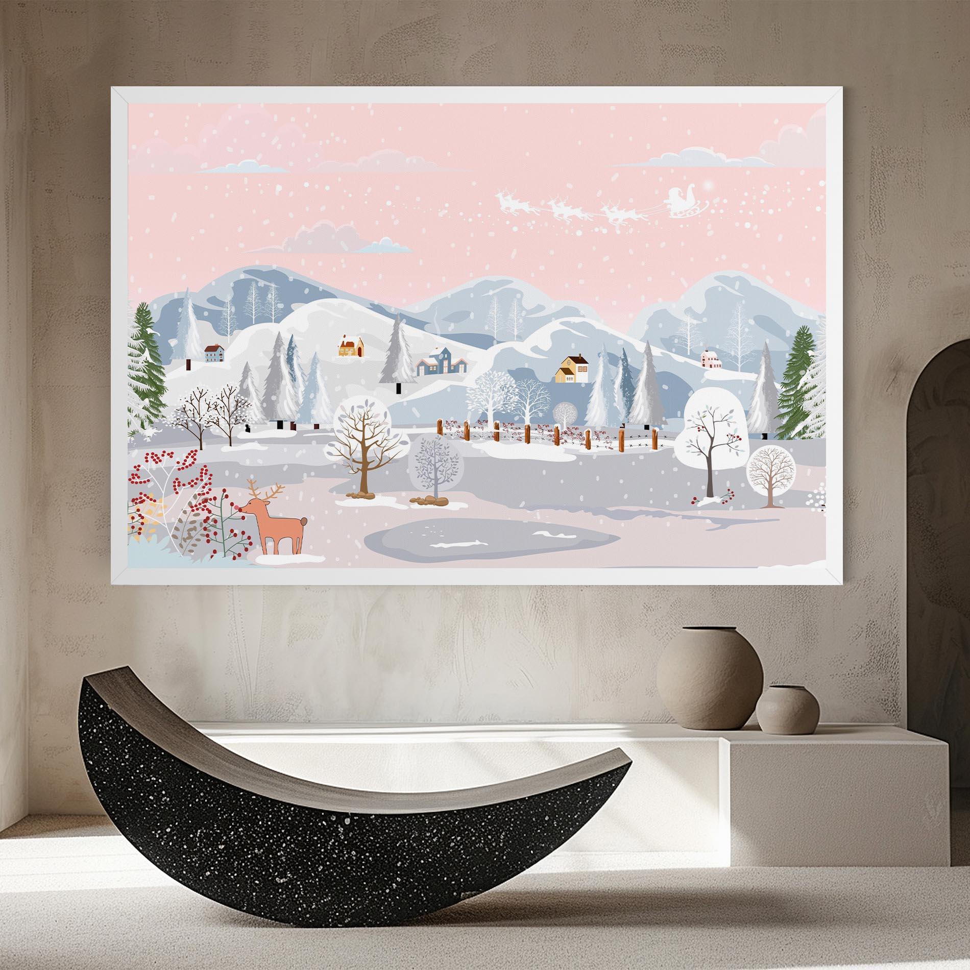 Obraz na Płótnie Pink Sky Winter mockup 8