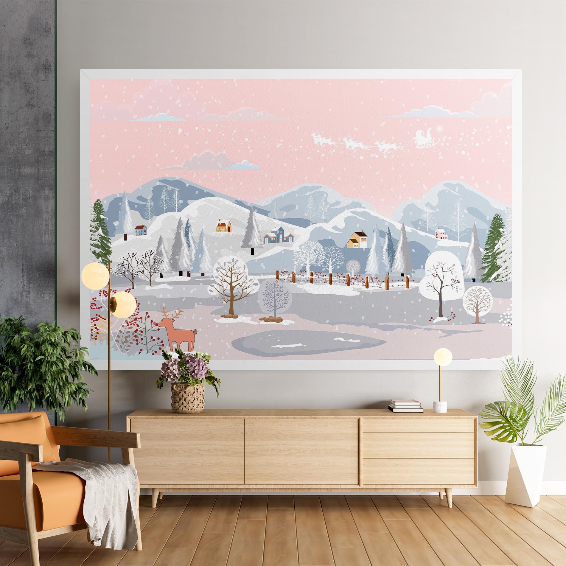 Obraz na Płótnie Pink Sky Winter mockup 9