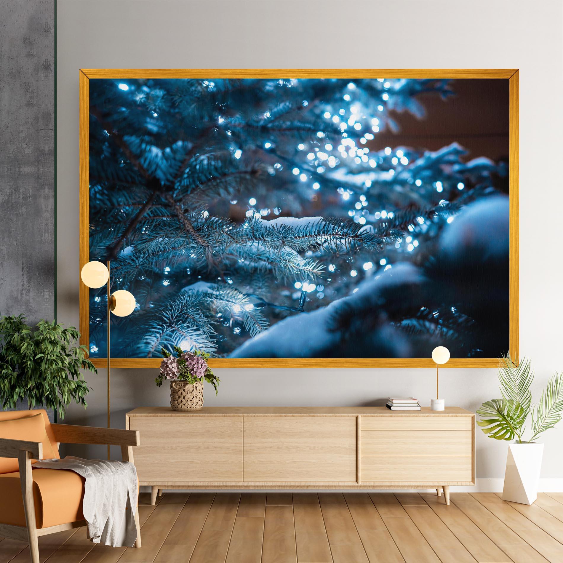 Obraz na Płótnie Blue Christmas Tree mockup 9