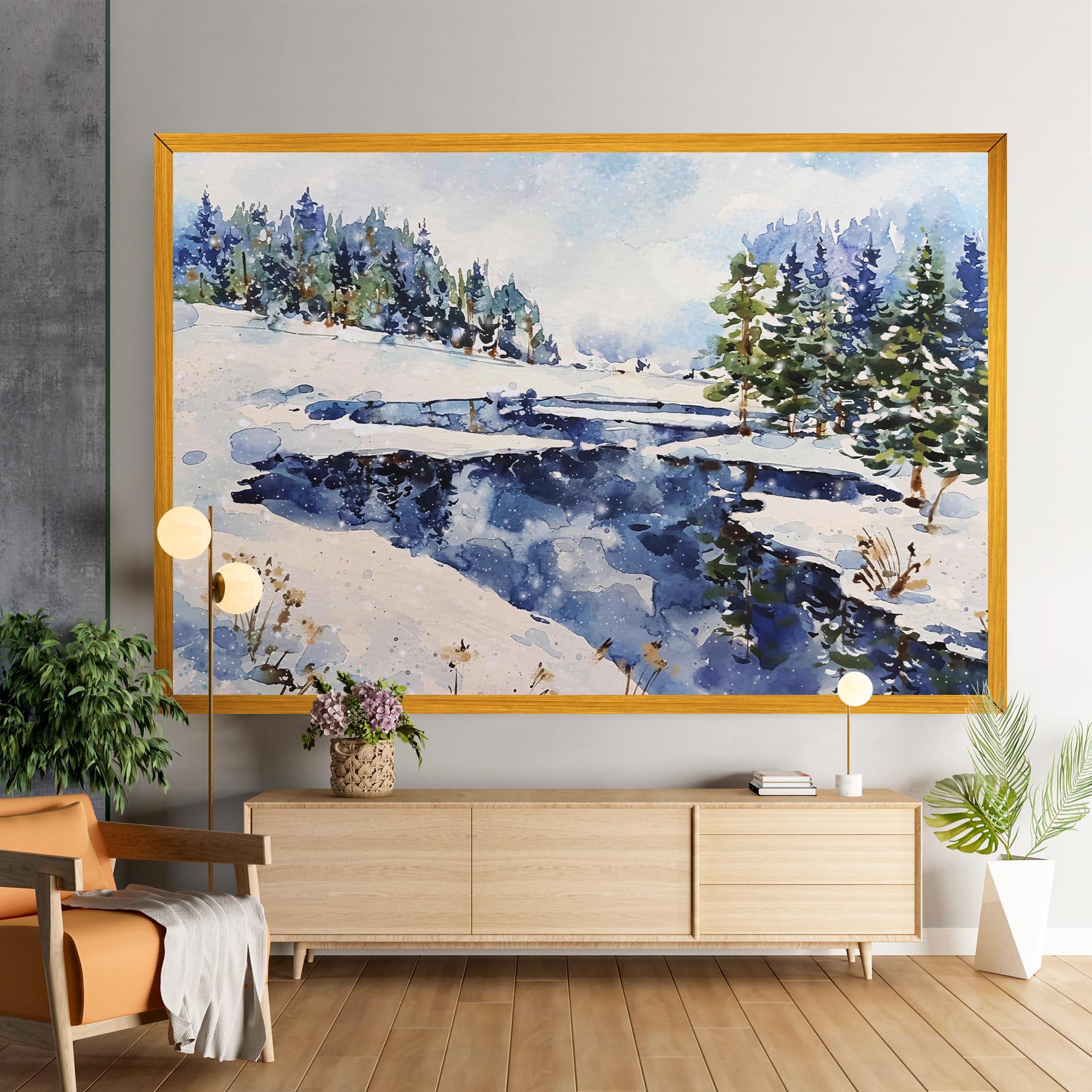 Obraz na Płótnie Winter Painting mockup 9