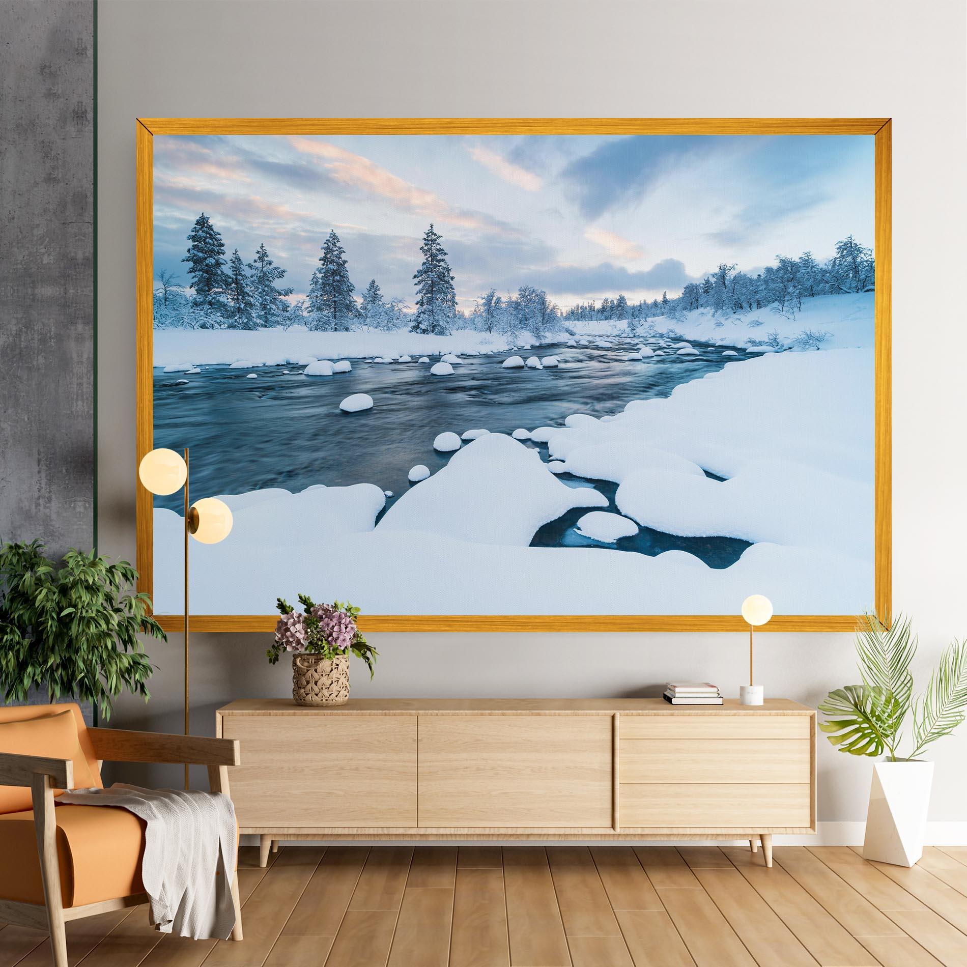 Obraz na Płótnie Winter River mockup 9