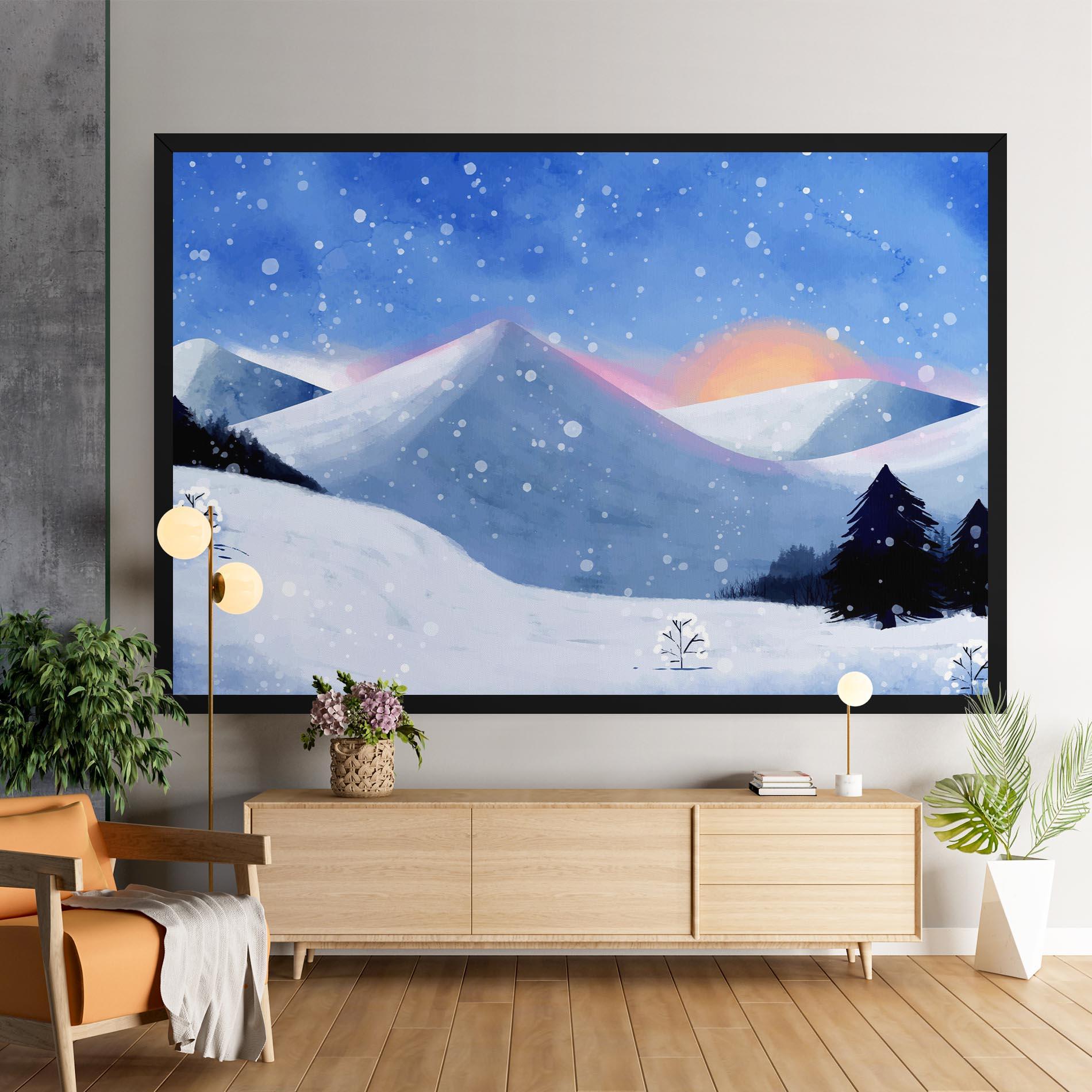 Obraz na Płótnie Mountain Snow Art mockup 9