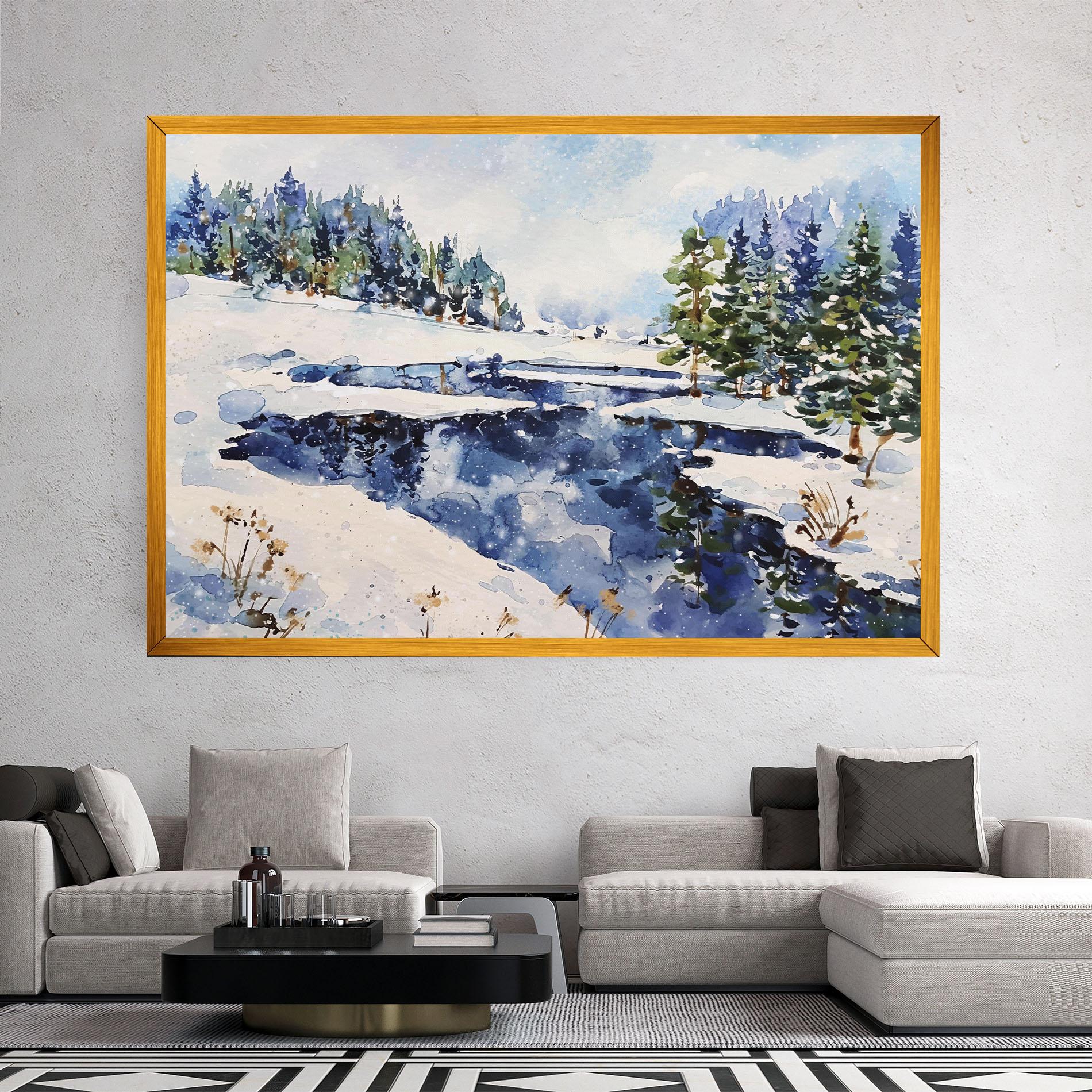 Obraz na Płótnie Winter Painting mockup 2