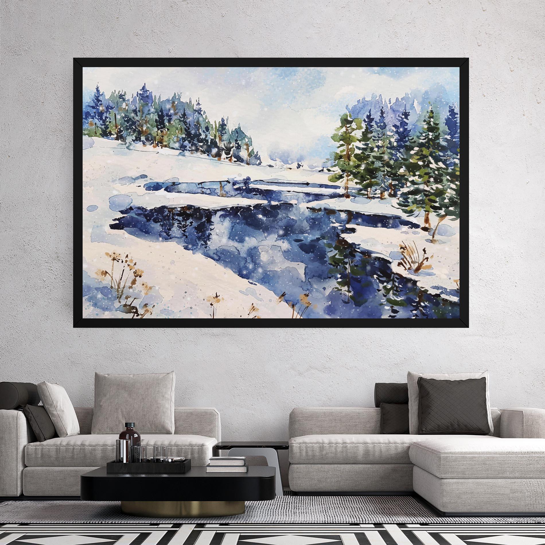Obraz na Płótnie Winter Painting mockup 2