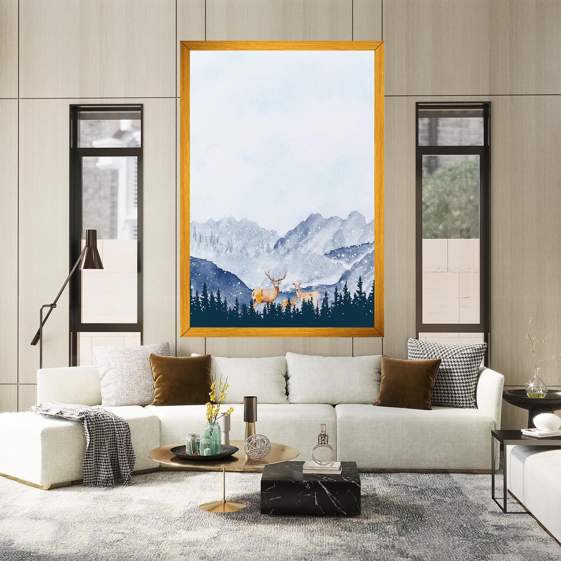 Obraz na Płótnie Winter Deers mockup 2