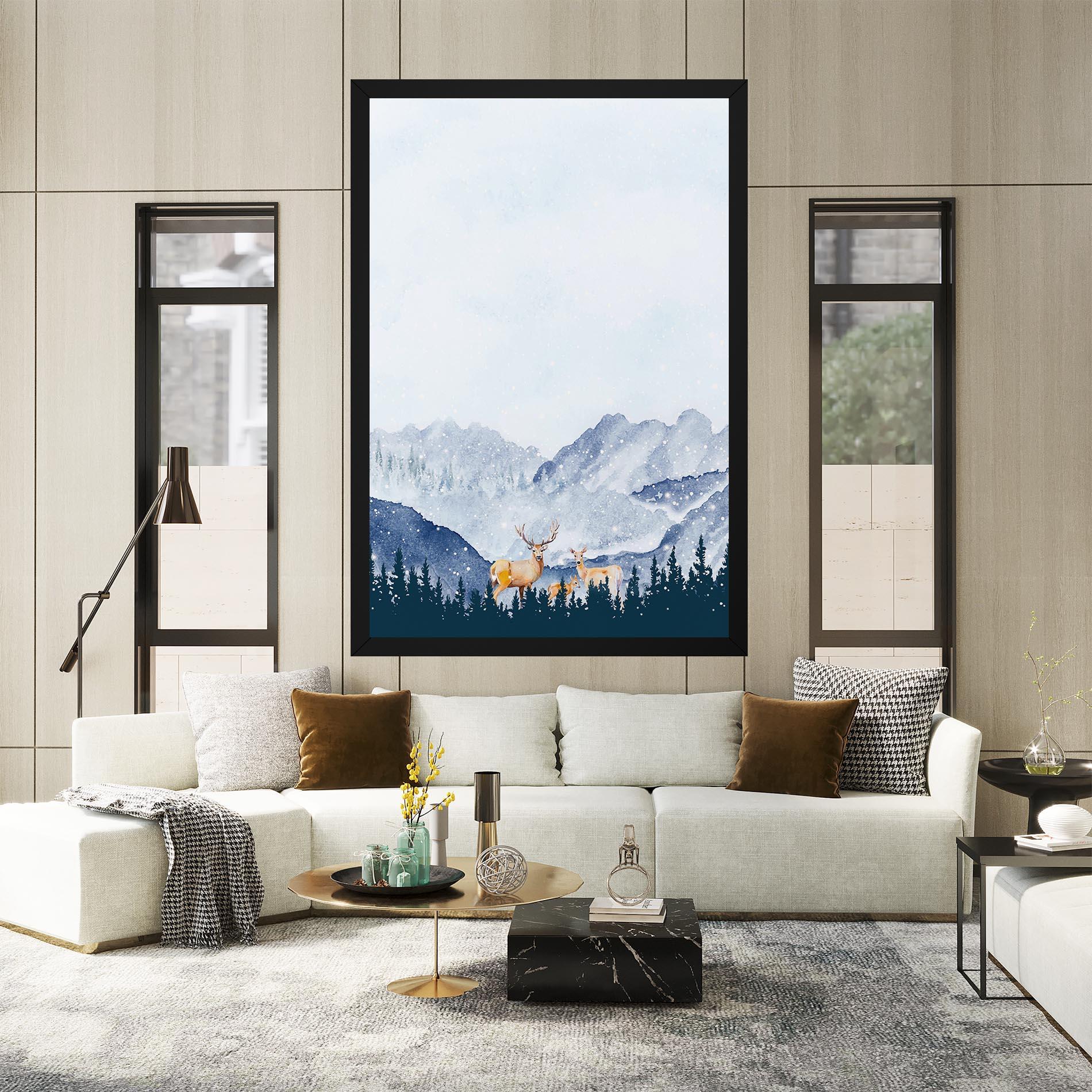 Obraz na Płótnie Winter Deers mockup 2