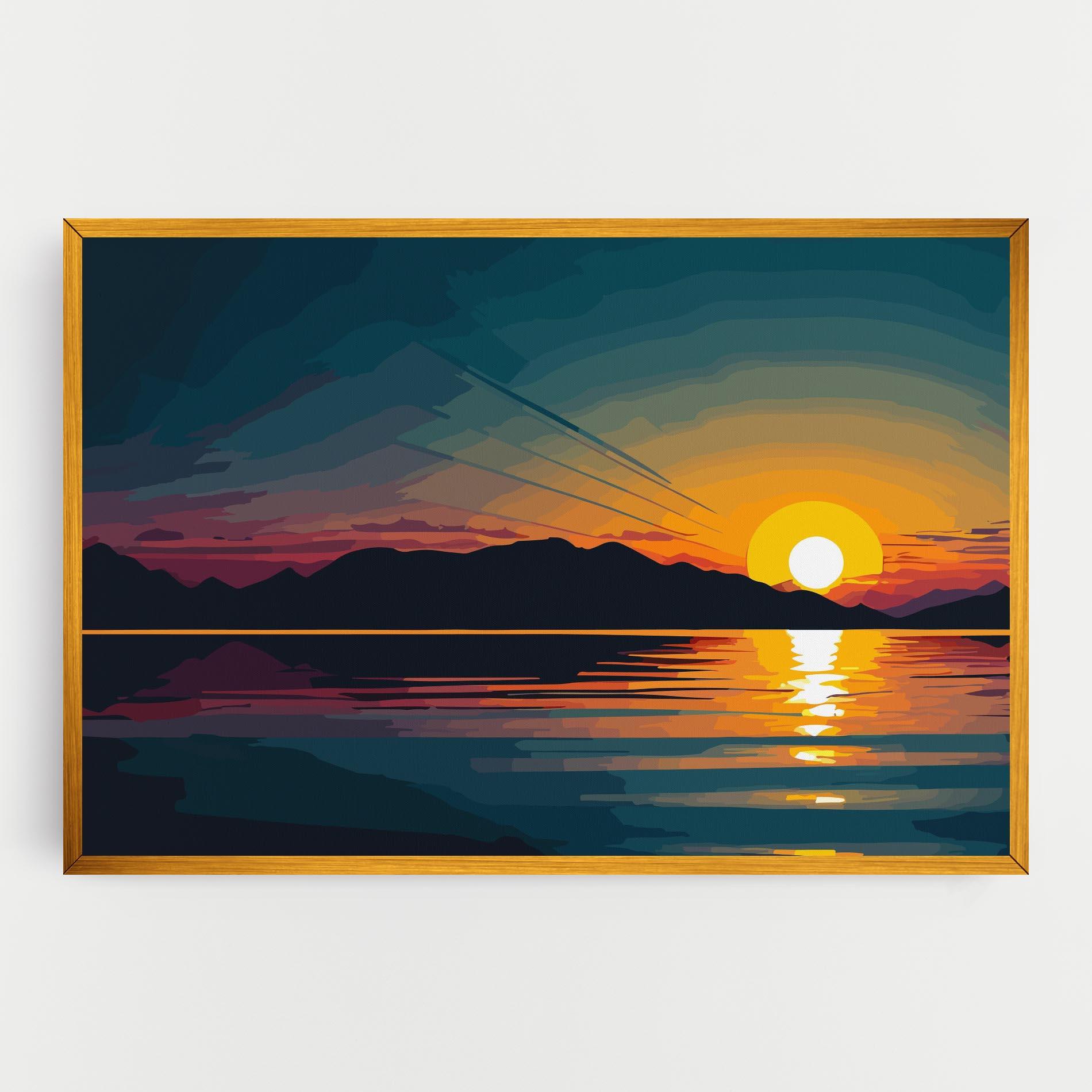 Obraz na Płótnie Sunset Art Lake mockup 0