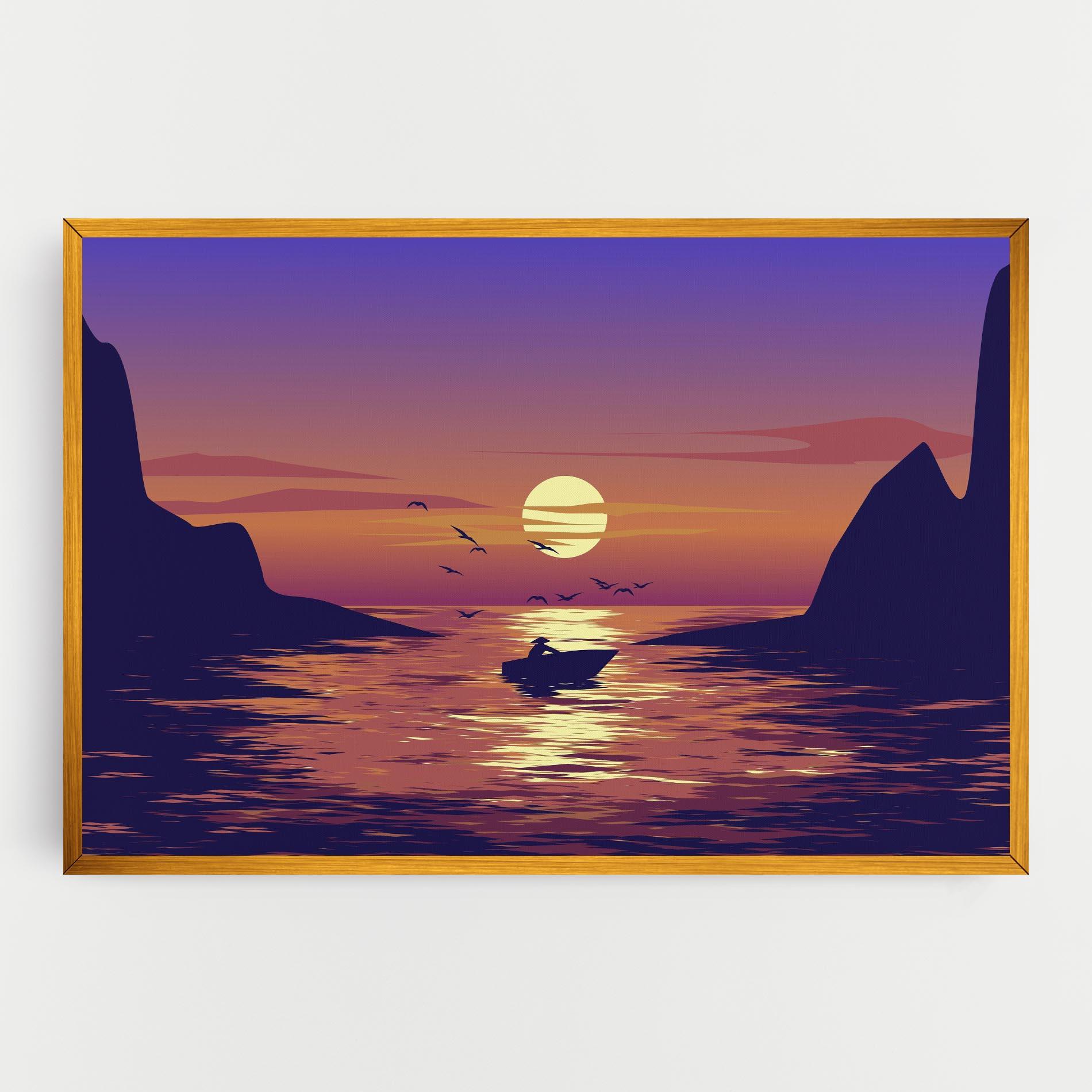 Obraz na Płótnie Sunset Scenery View mockup 0