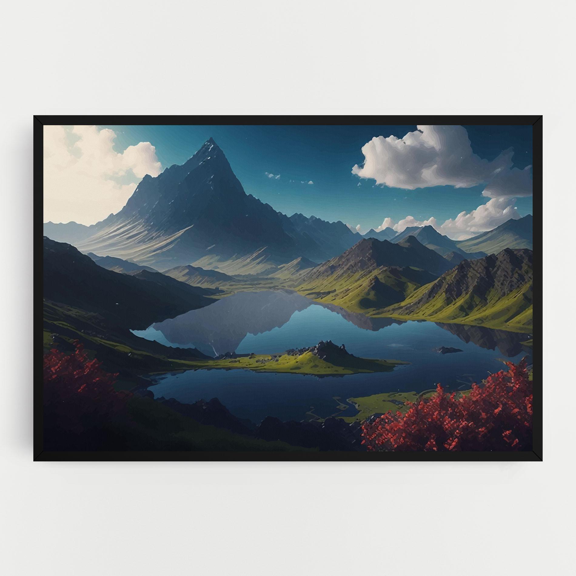 Obraz na Płótnie Red Flower Lake mockup 0