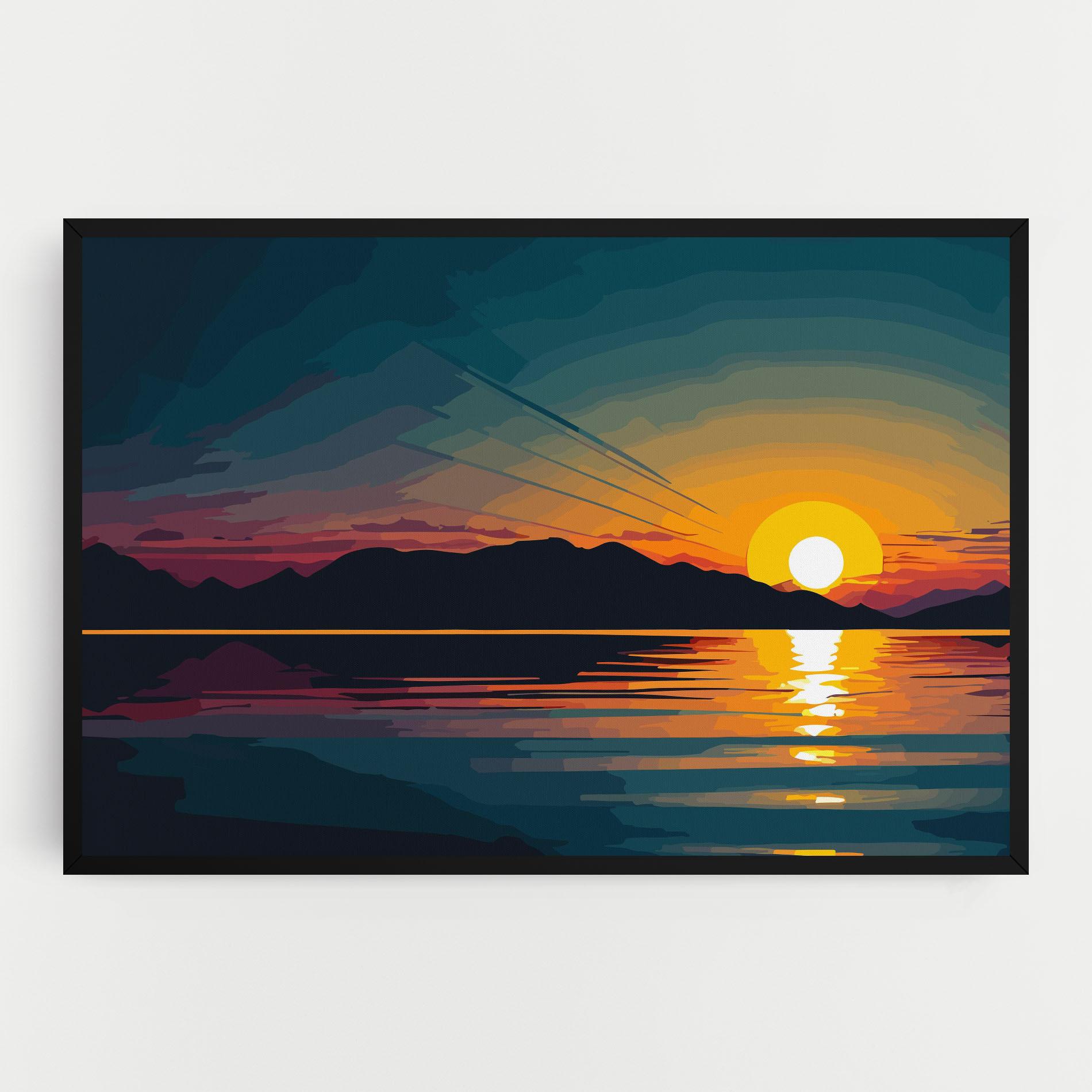 Obraz na Płótnie Sunset Art Lake mockup 0