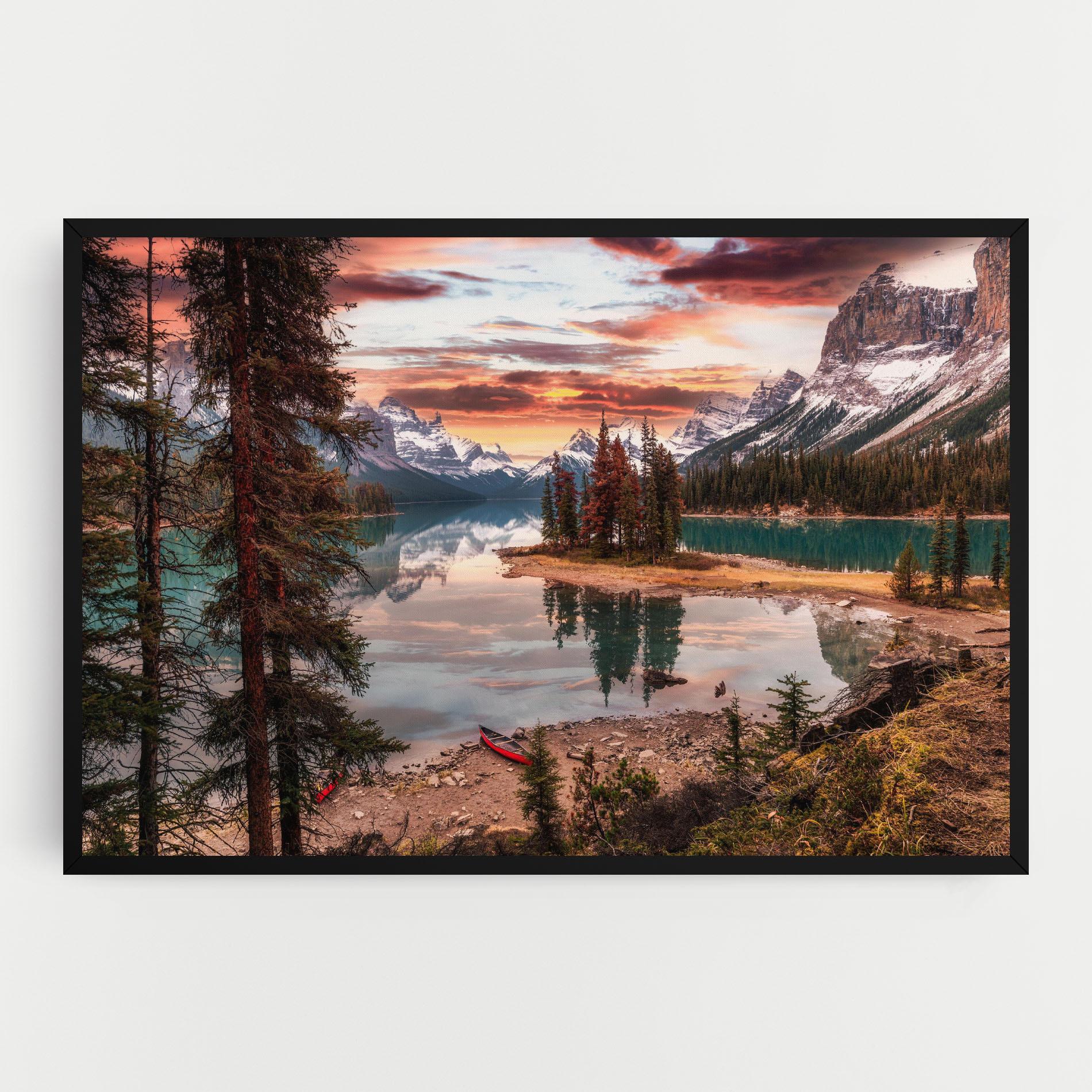 Obraz na Płótnie Sunset Lake View mockup 0
