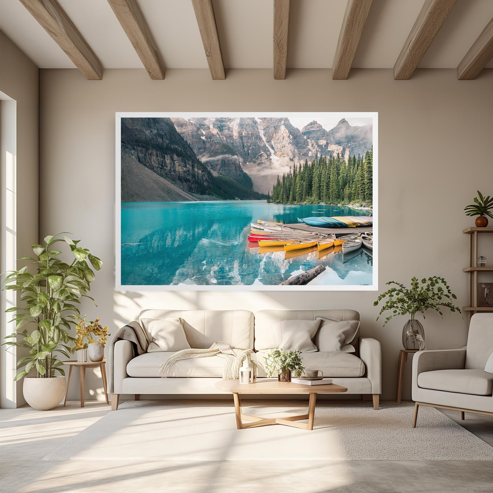 Obraz na Płótnie Beautiful Moraine Lake mockup 6