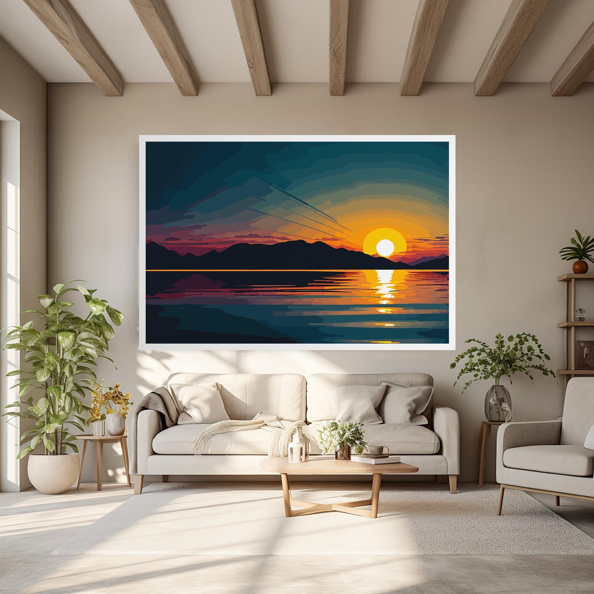 Obraz na Płótnie Sunset Art Lake mockup 6