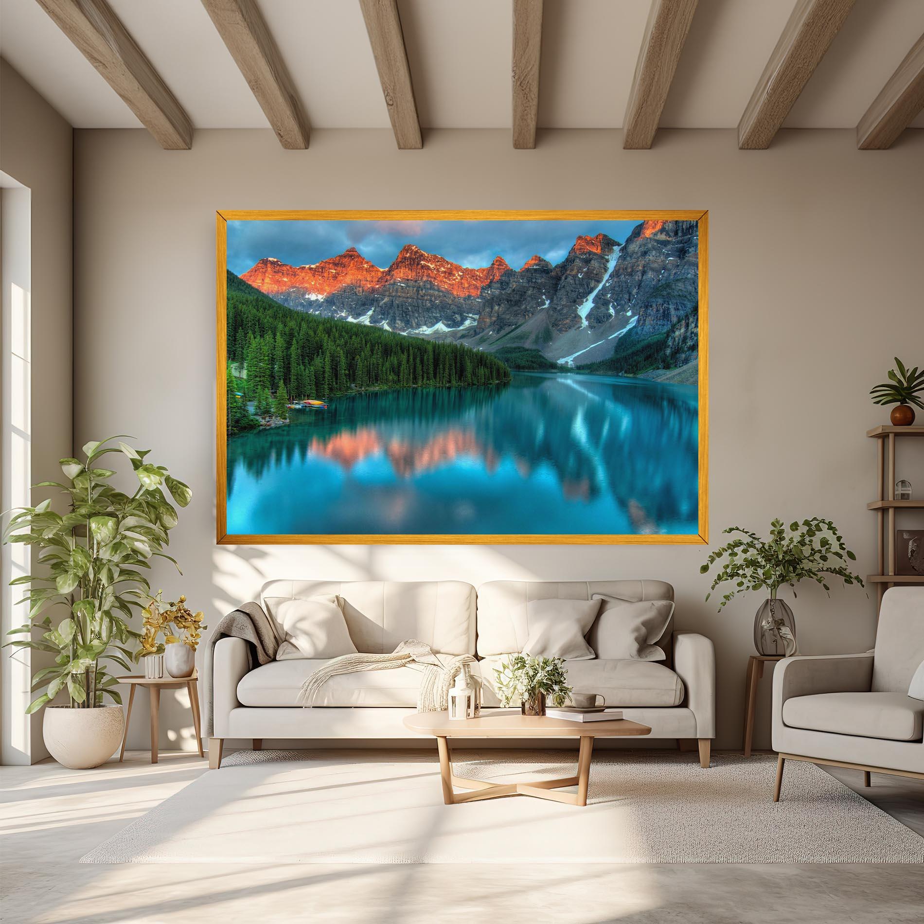 Obraz na Płótnie Beautiful Blue Lake mockup 6