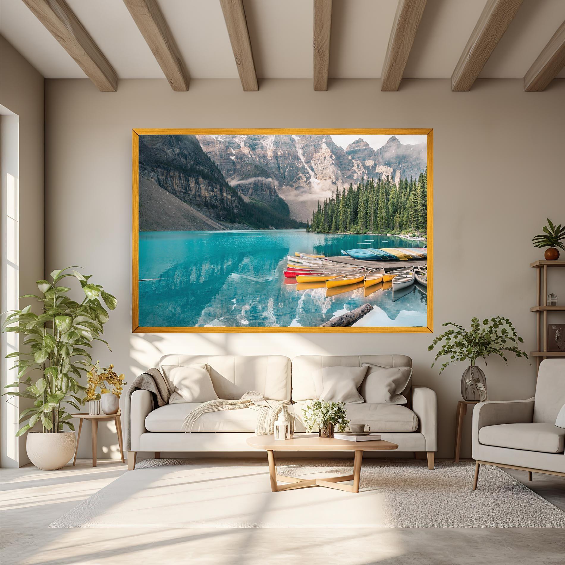Obraz na Płótnie Beautiful Moraine Lake mockup 6