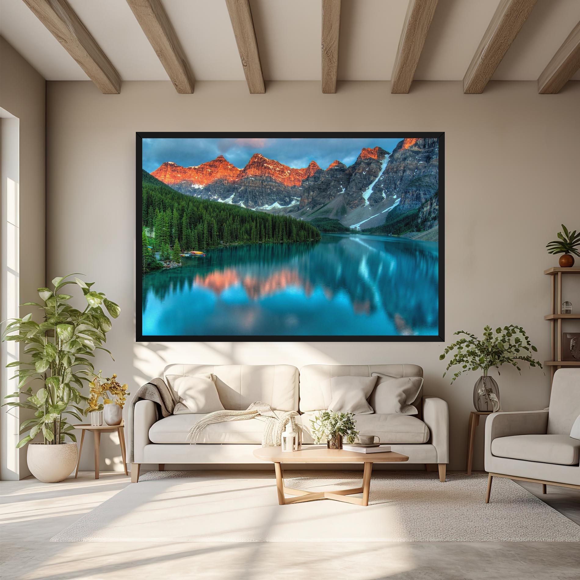 Obraz na Płótnie Beautiful Blue Lake mockup 6