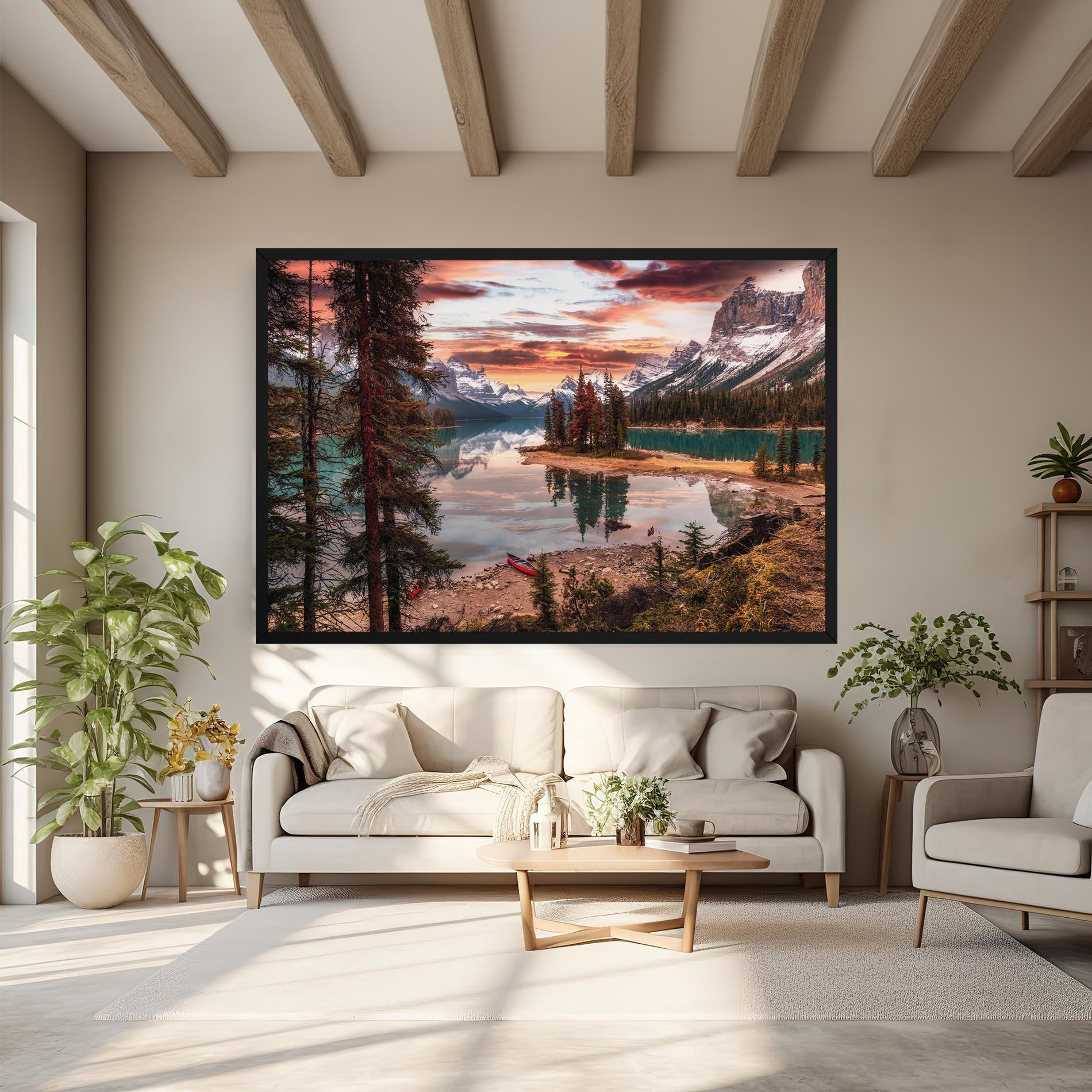 Obraz na Płótnie Sunset Lake View mockup 6