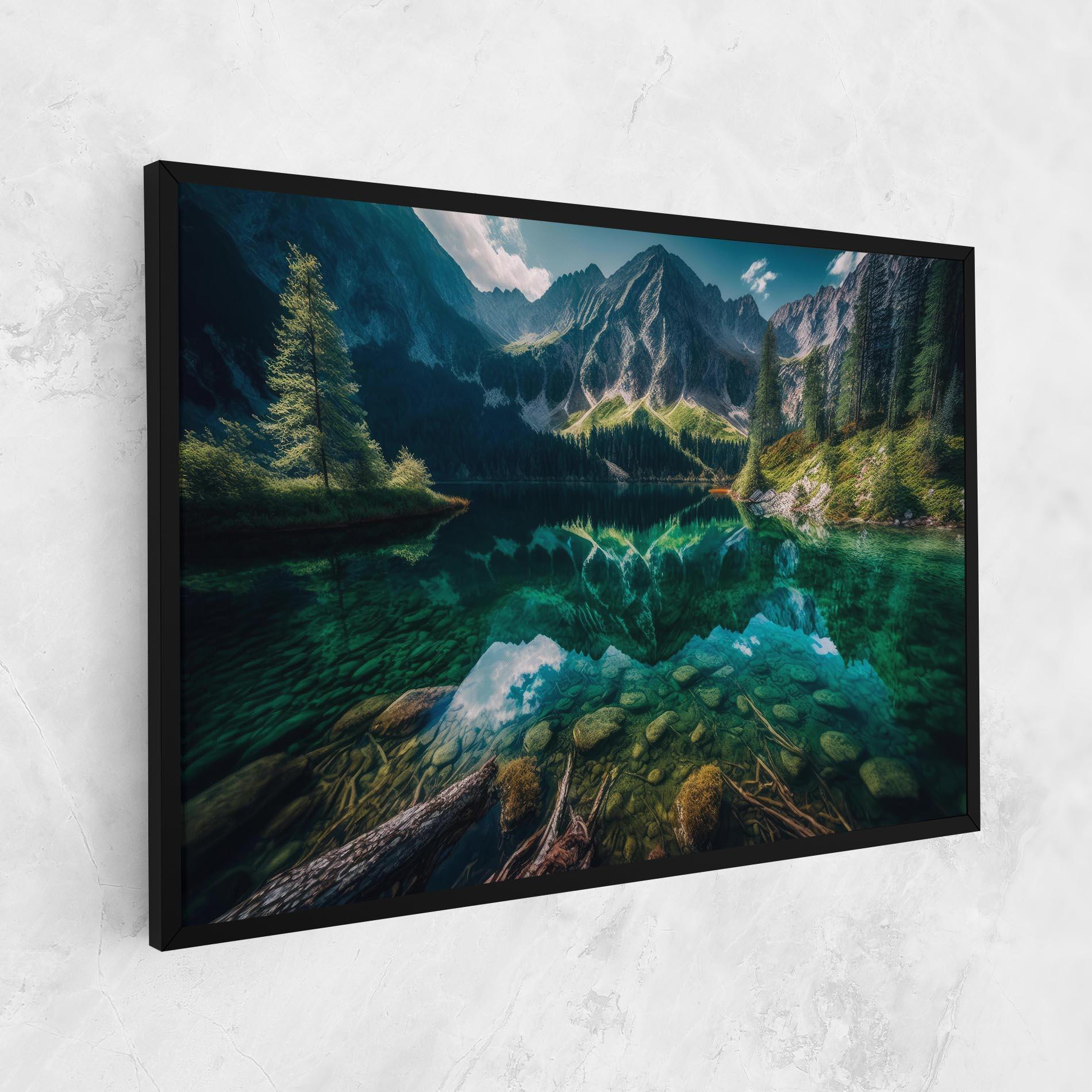 Obraz na Płótnie Beautiful Lake Mountain mockup 1