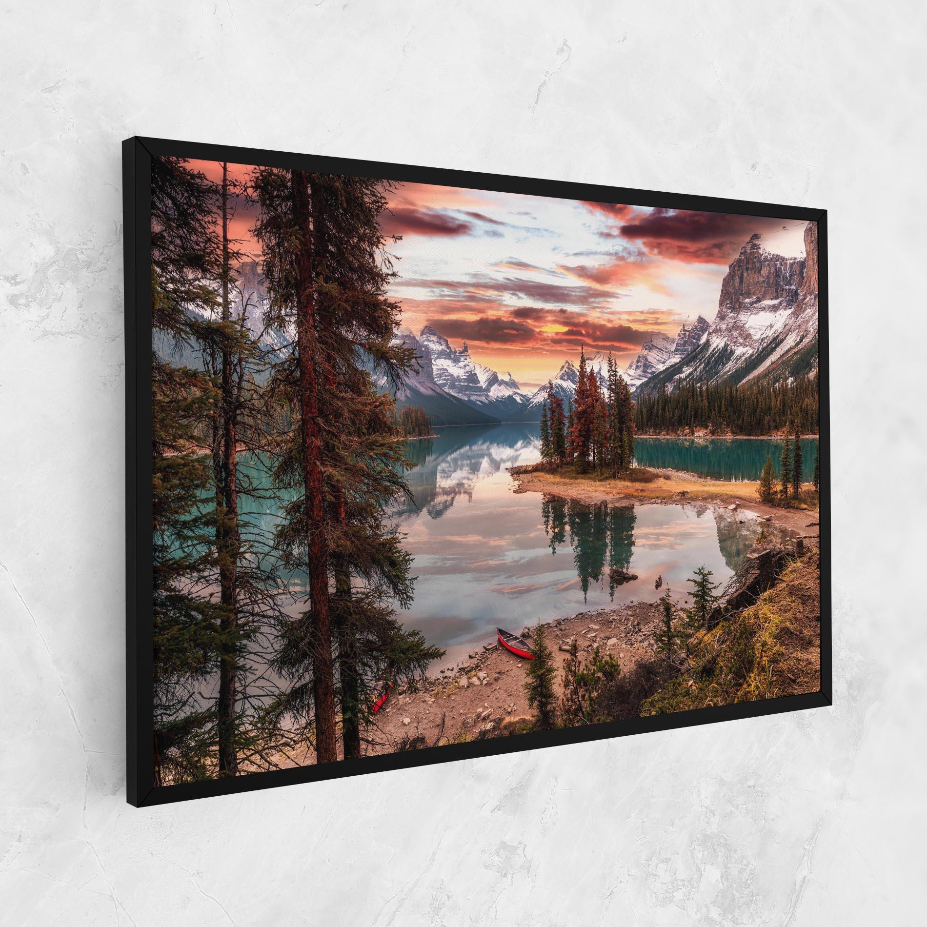 Obraz na Płótnie Sunset Lake View mockup 1