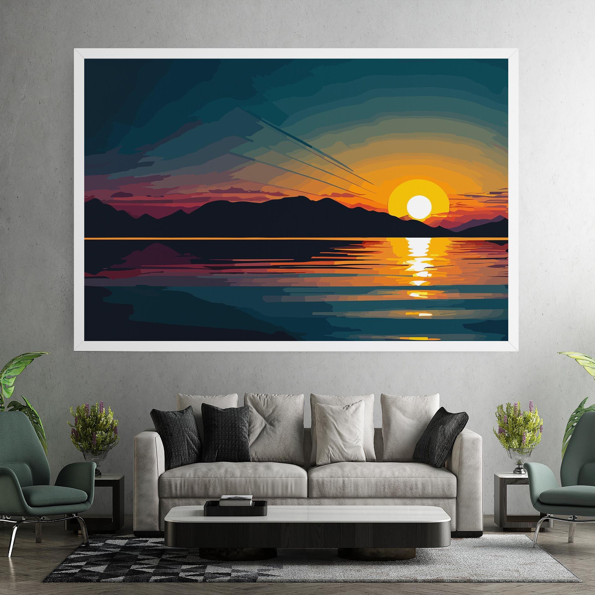 Obraz na Płótnie Sunset Art Lake mockup 7