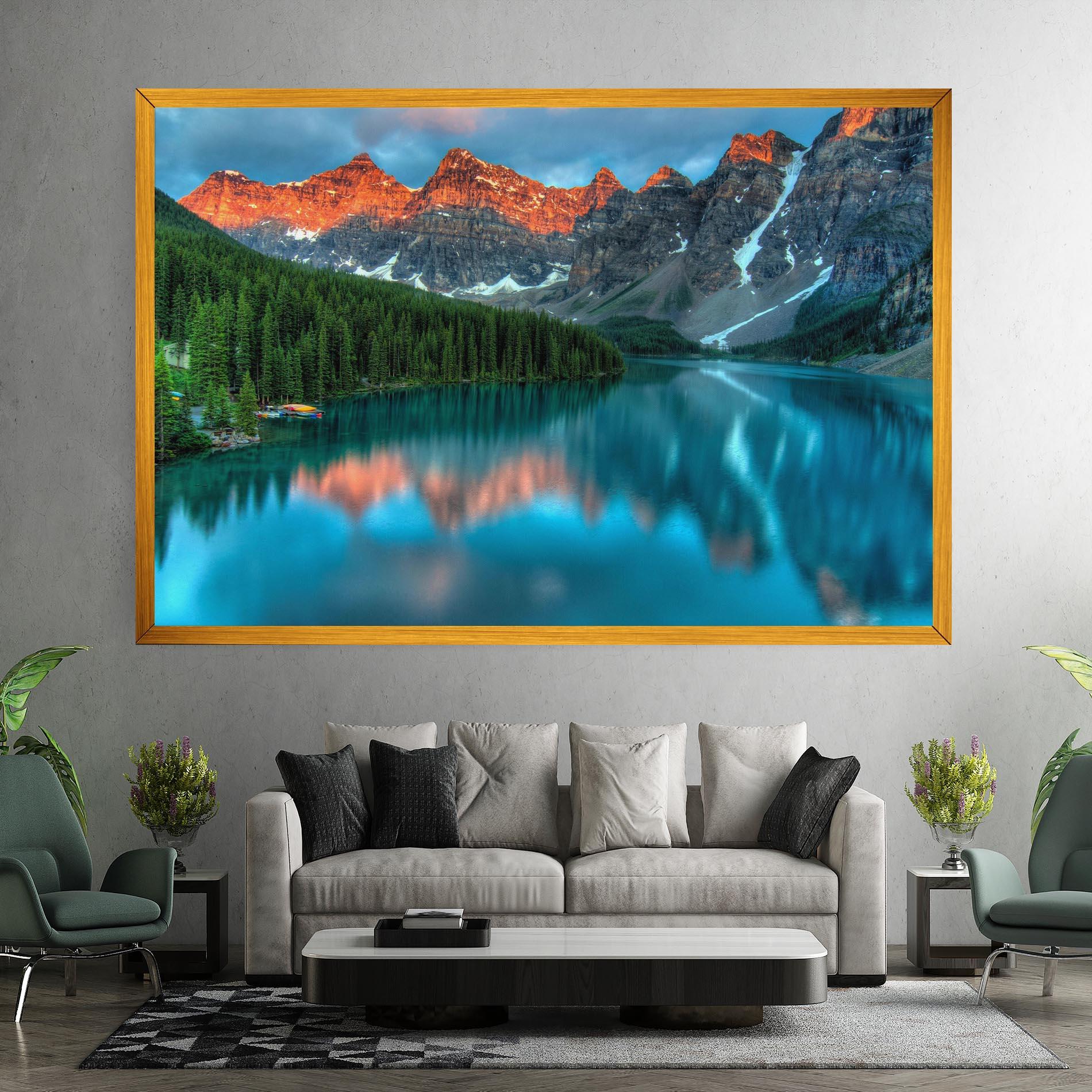 Obraz na Płótnie Beautiful Blue Lake mockup 7