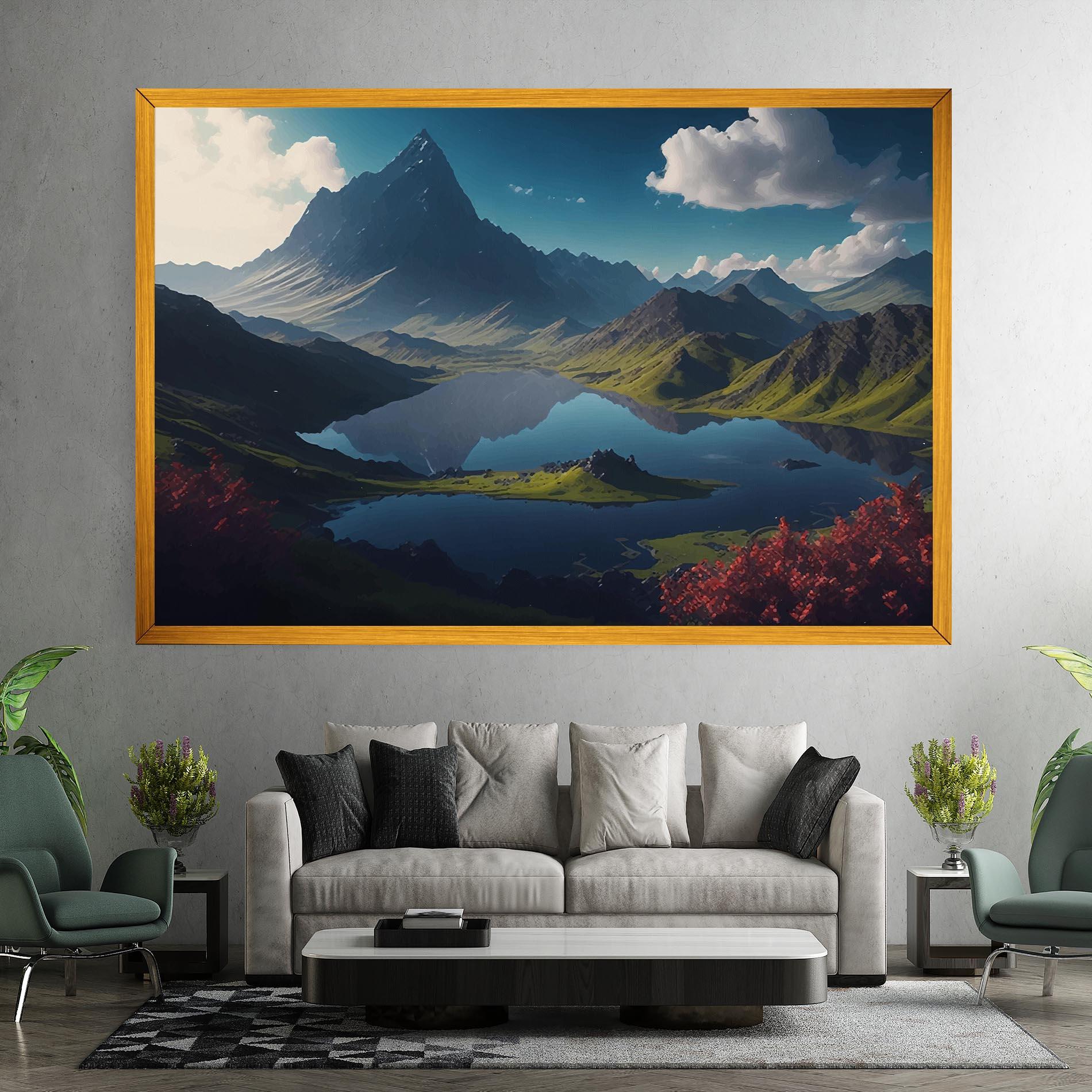 Obraz na Płótnie Red Flower Lake mockup 7