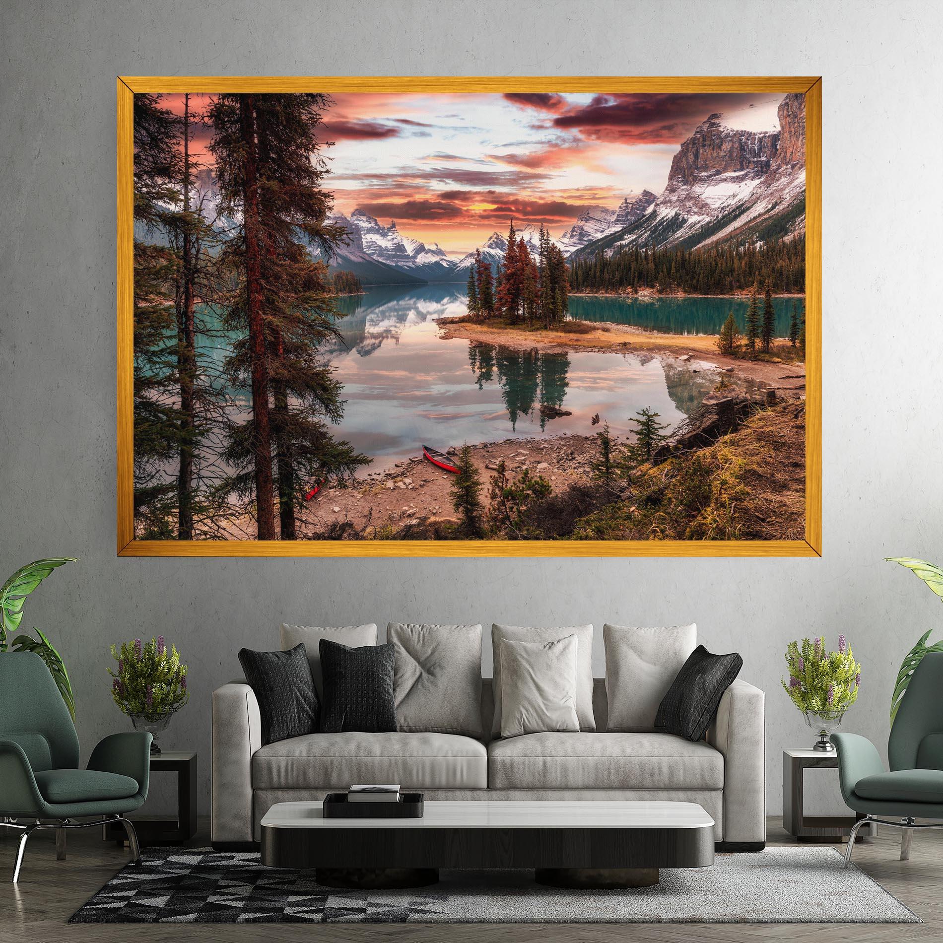 Obraz na Płótnie Sunset Lake View mockup 7