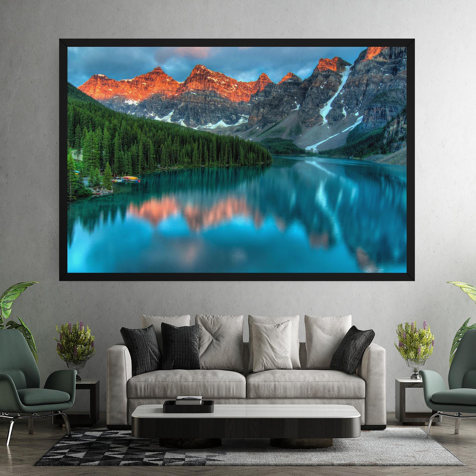 Obraz na Płótnie Beautiful Blue Lake mockup 7