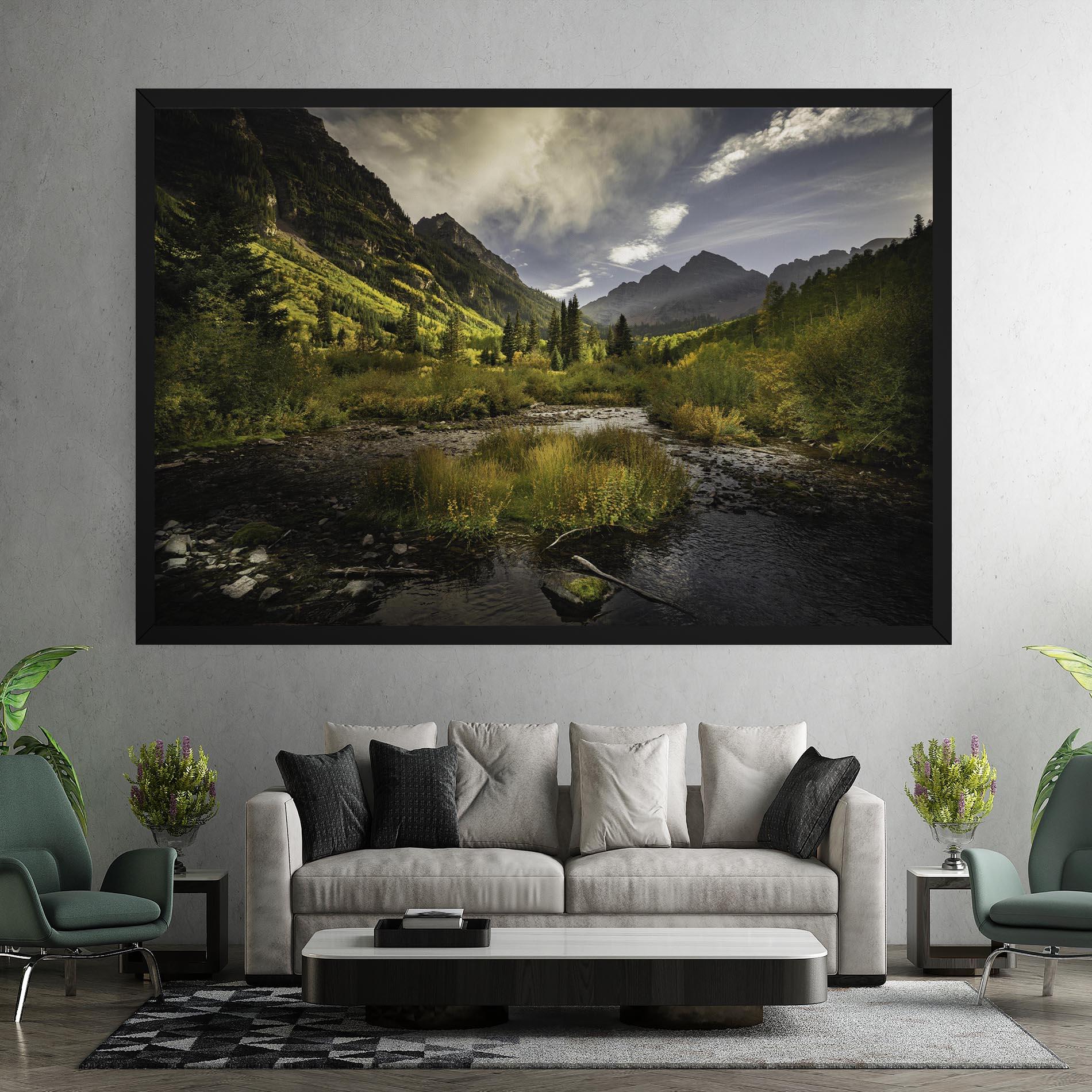 Obraz na Płótnie Cloudy Lake mockup 7