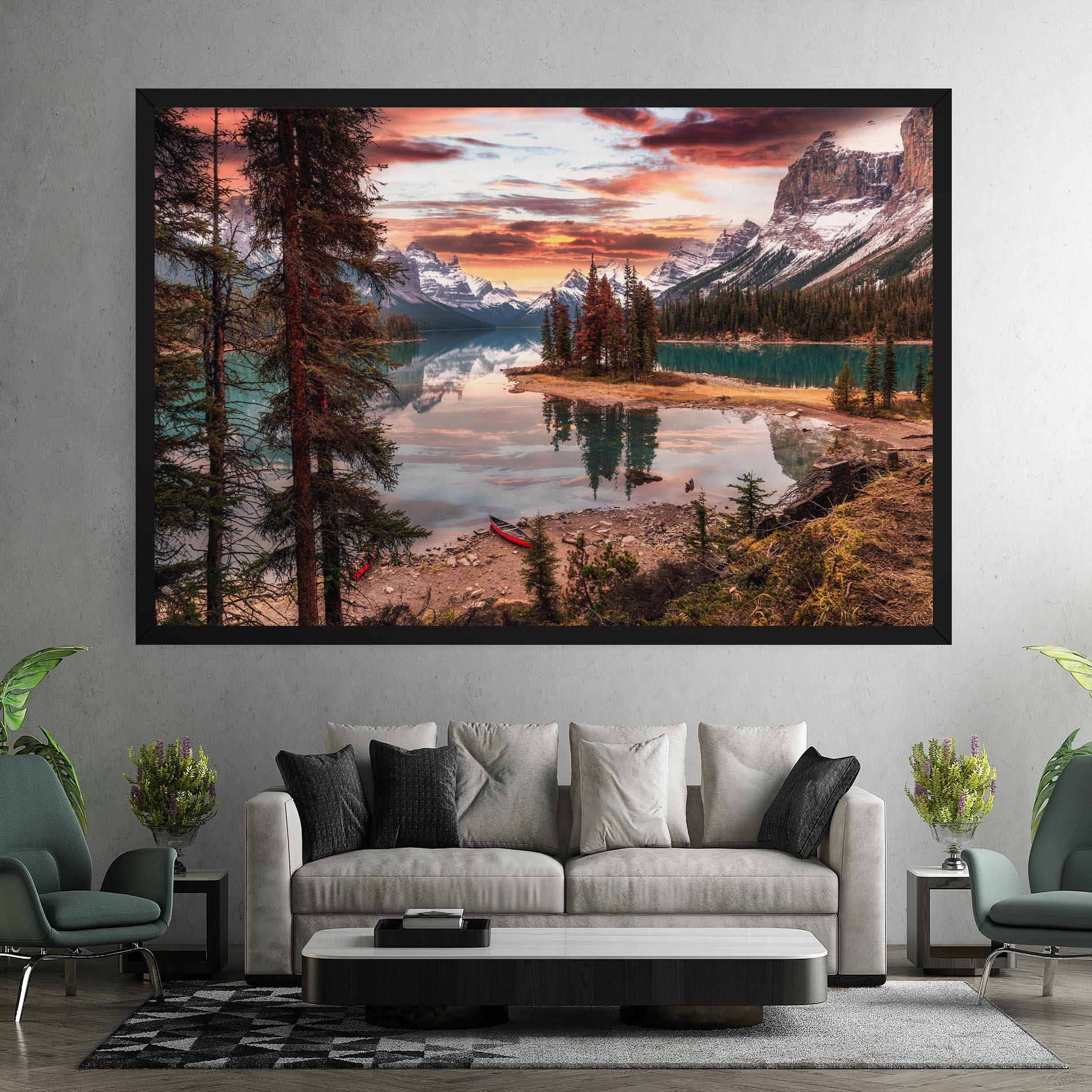 Obraz na Płótnie Sunset Lake View mockup 7
