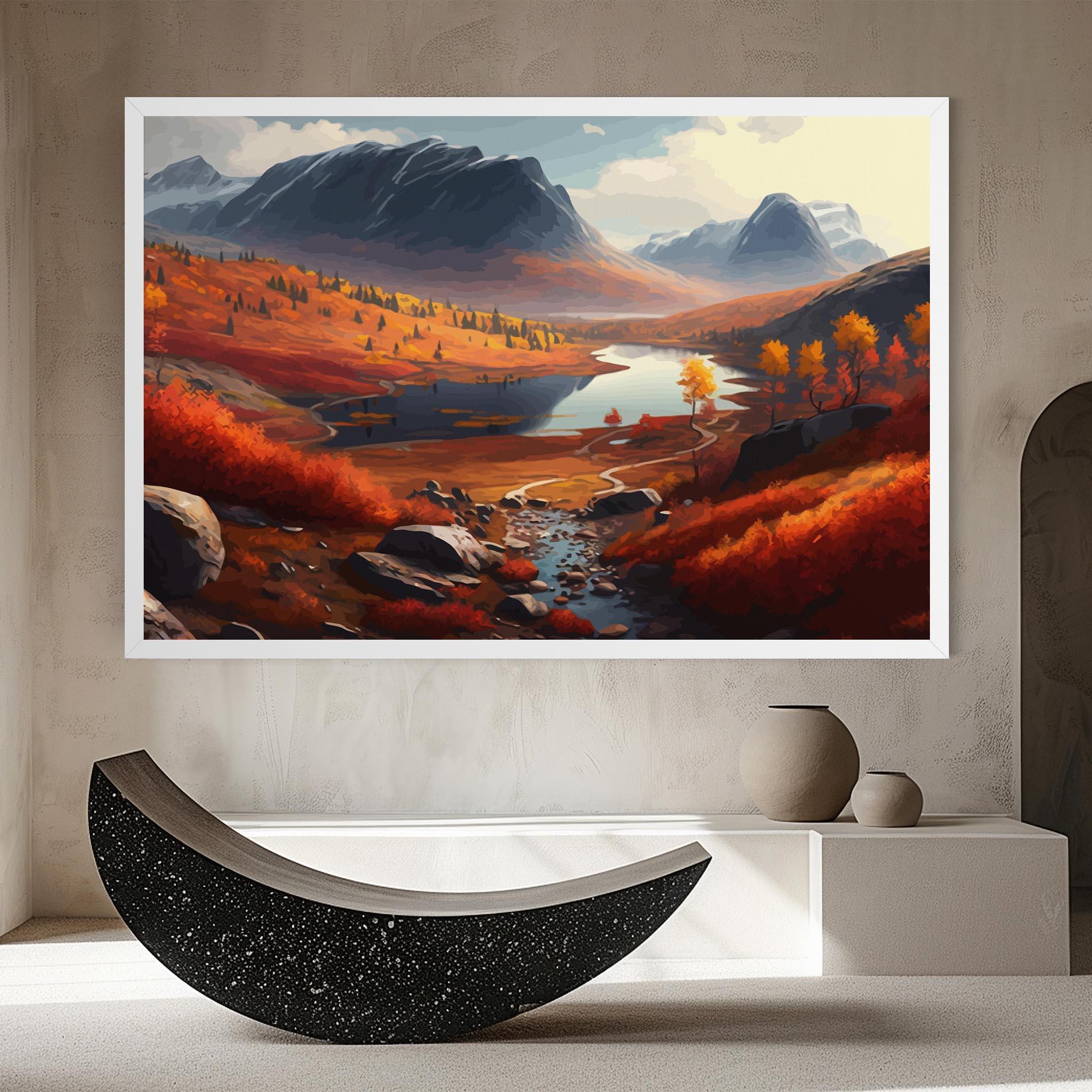 Obraz na Płótnie Autumn Field Lake mockup 8