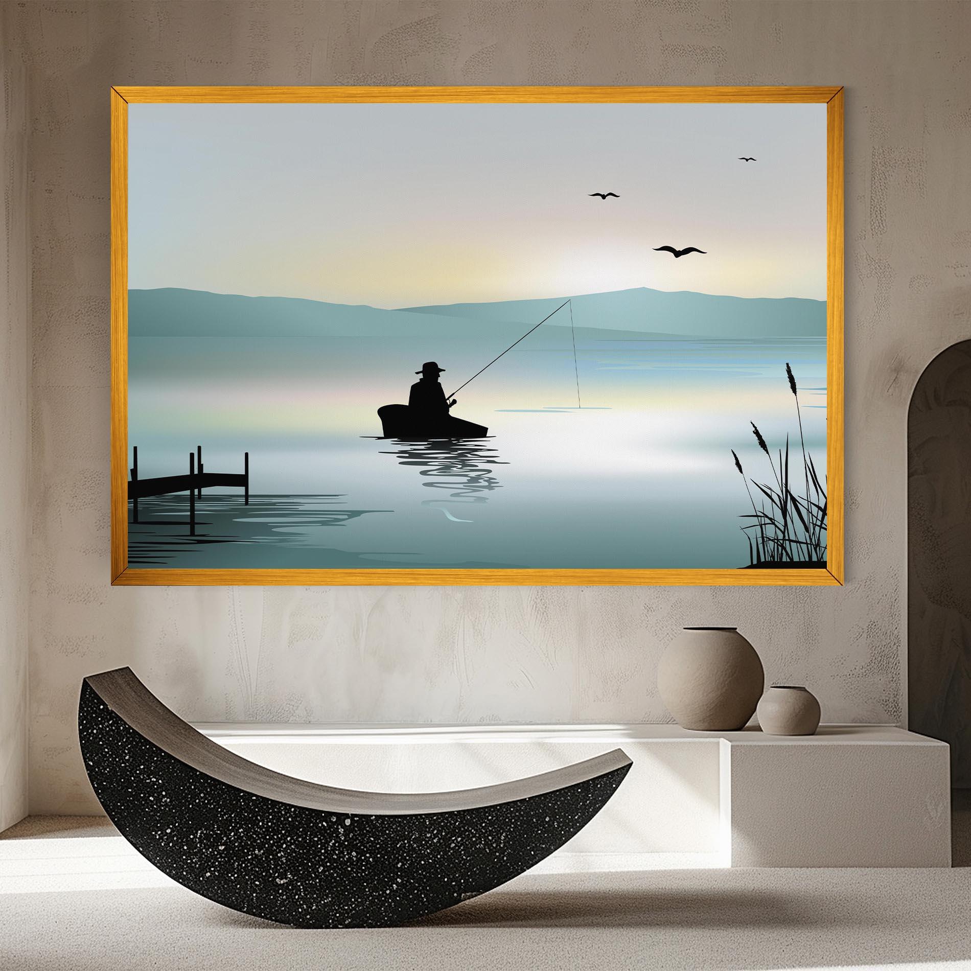 Obraz na Płótnie Fishman Lake View mockup 8