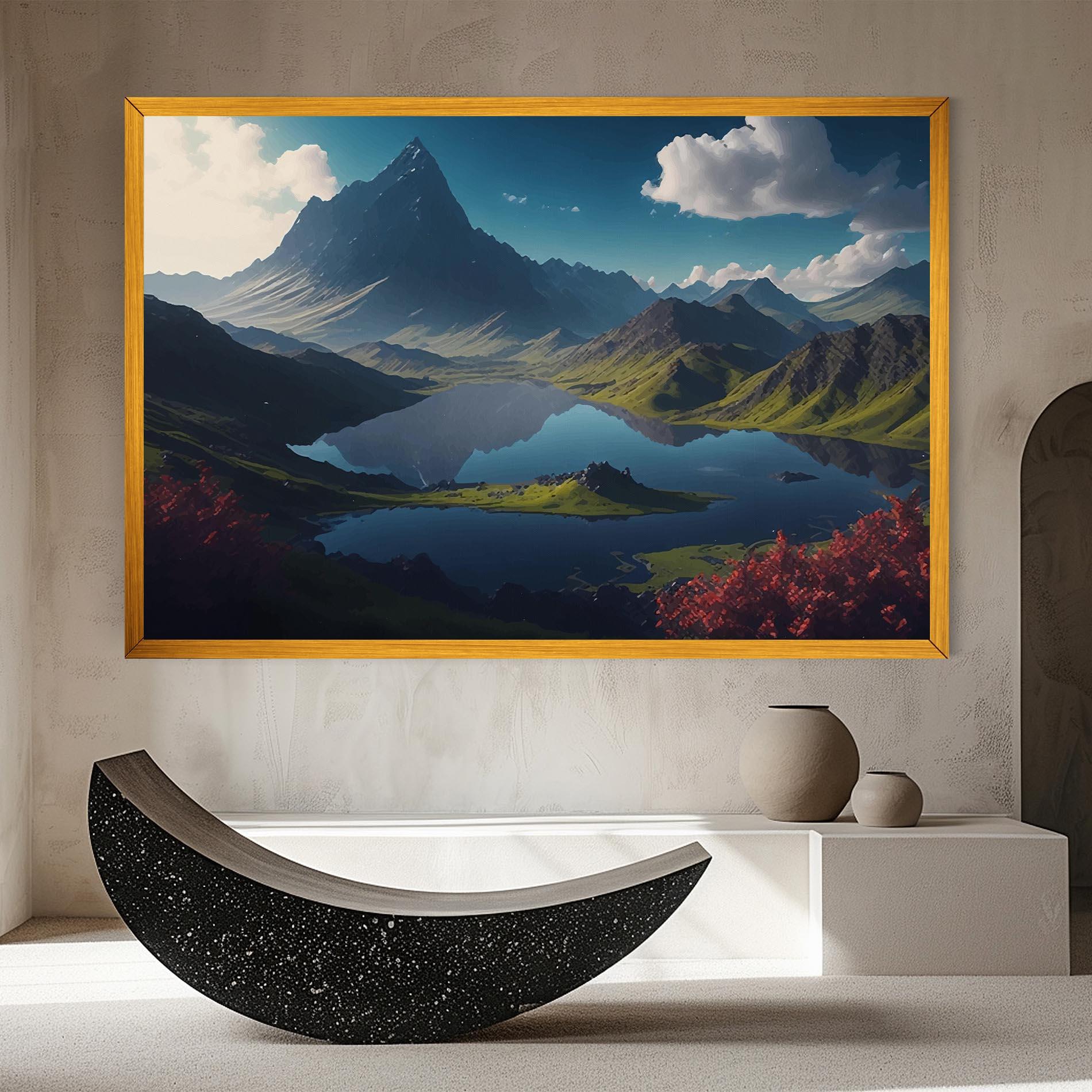 Obraz na Płótnie Red Flower Lake mockup 8