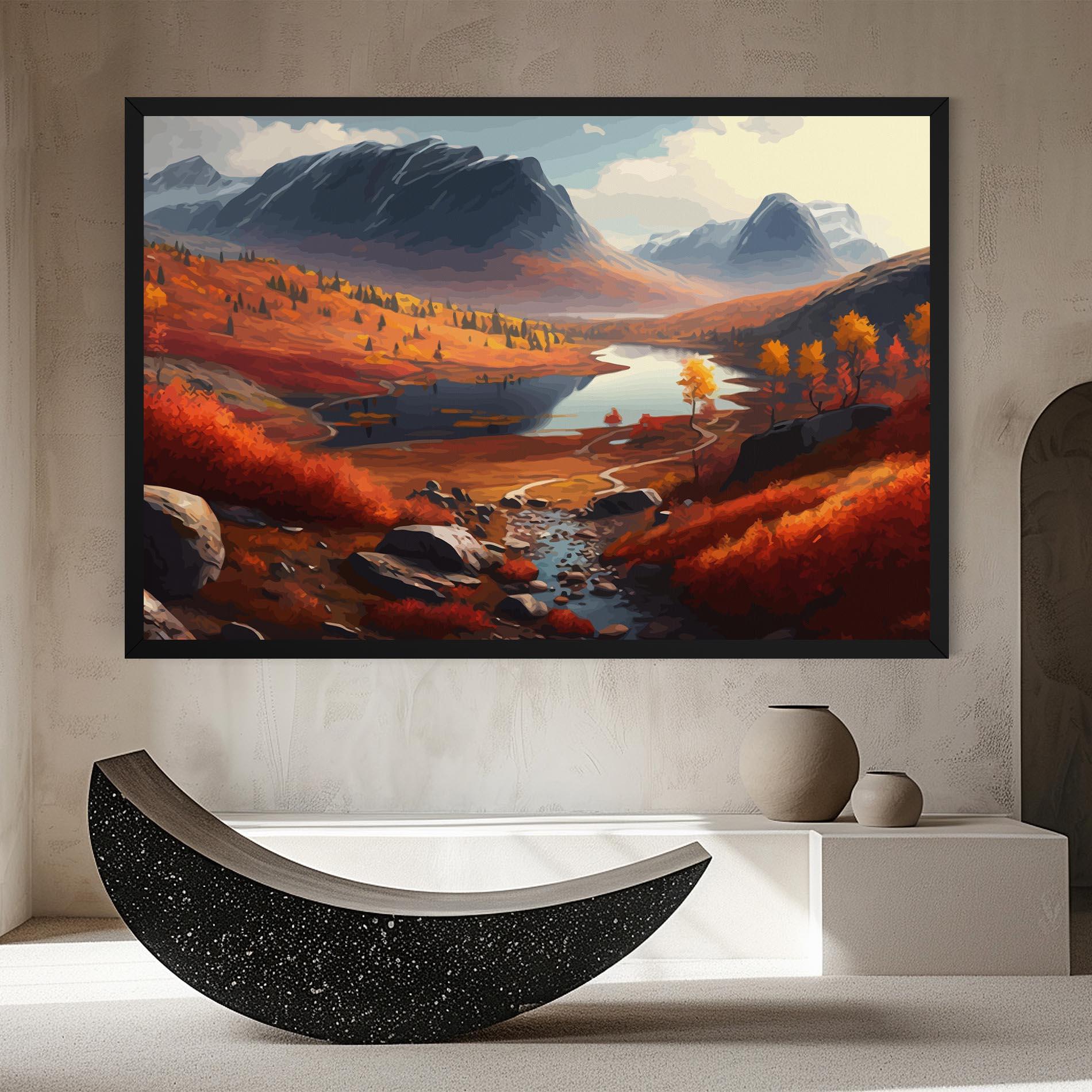 Obraz na Płótnie Autumn Field Lake mockup 8