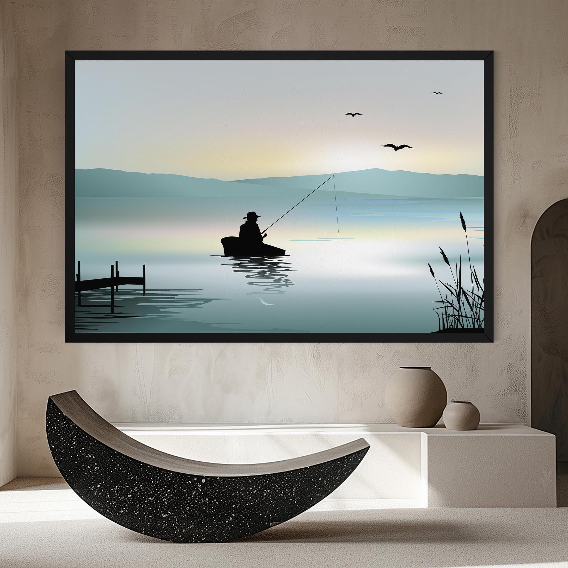 Obraz na Płótnie Fishman Lake View mockup 8