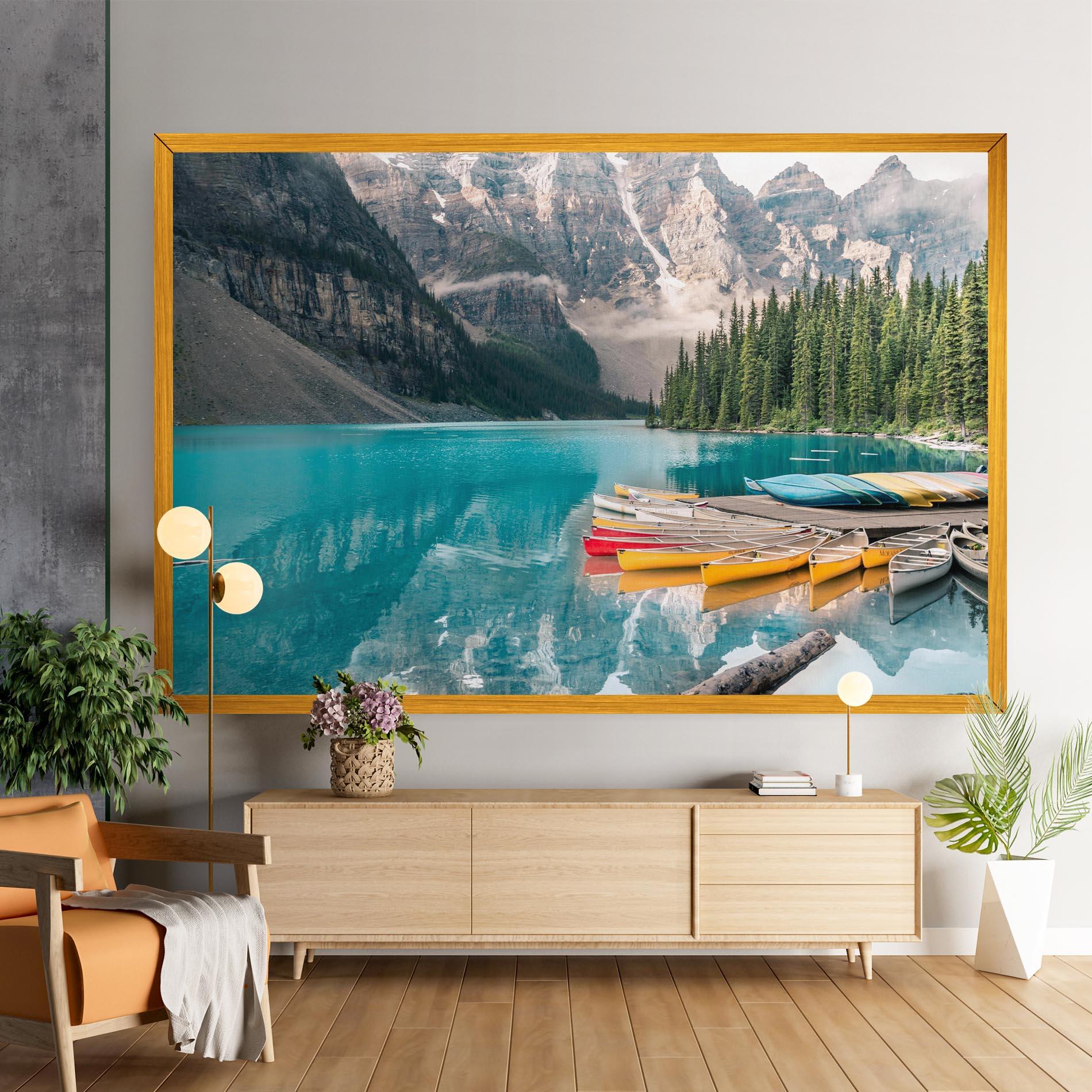 Obraz na Płótnie Beautiful Moraine Lake mockup 9
