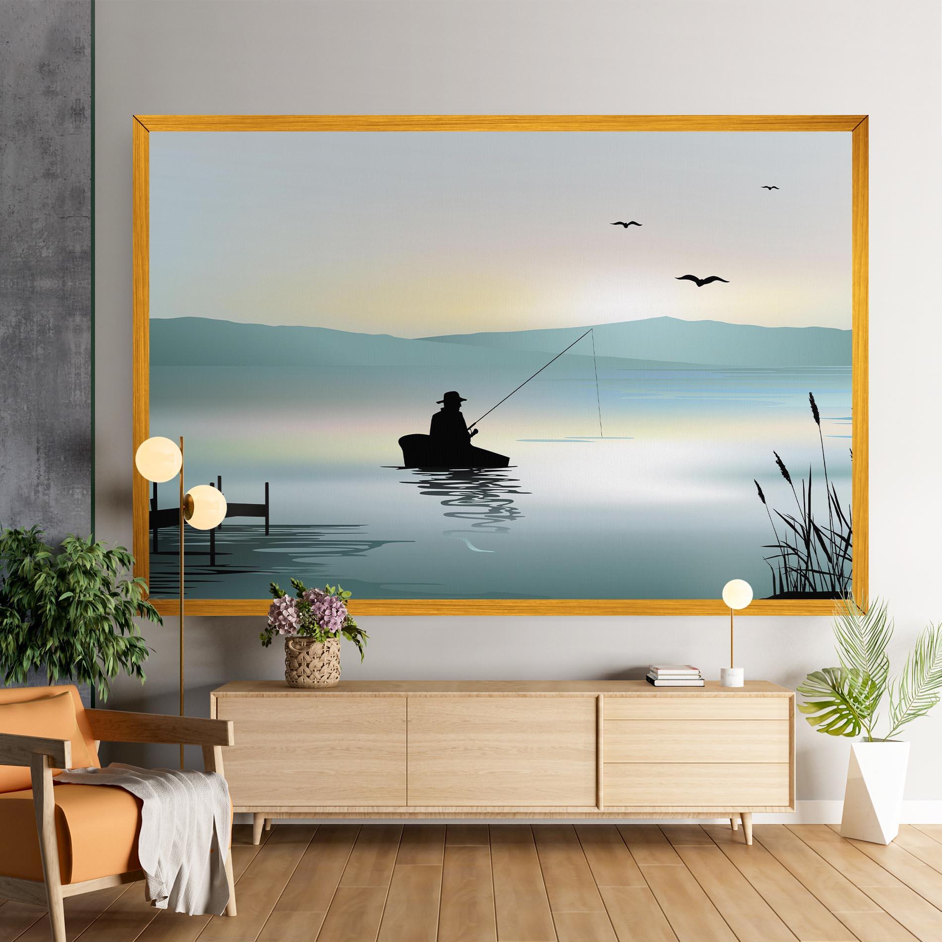 Obraz na Płótnie Fishman Lake View mockup 9