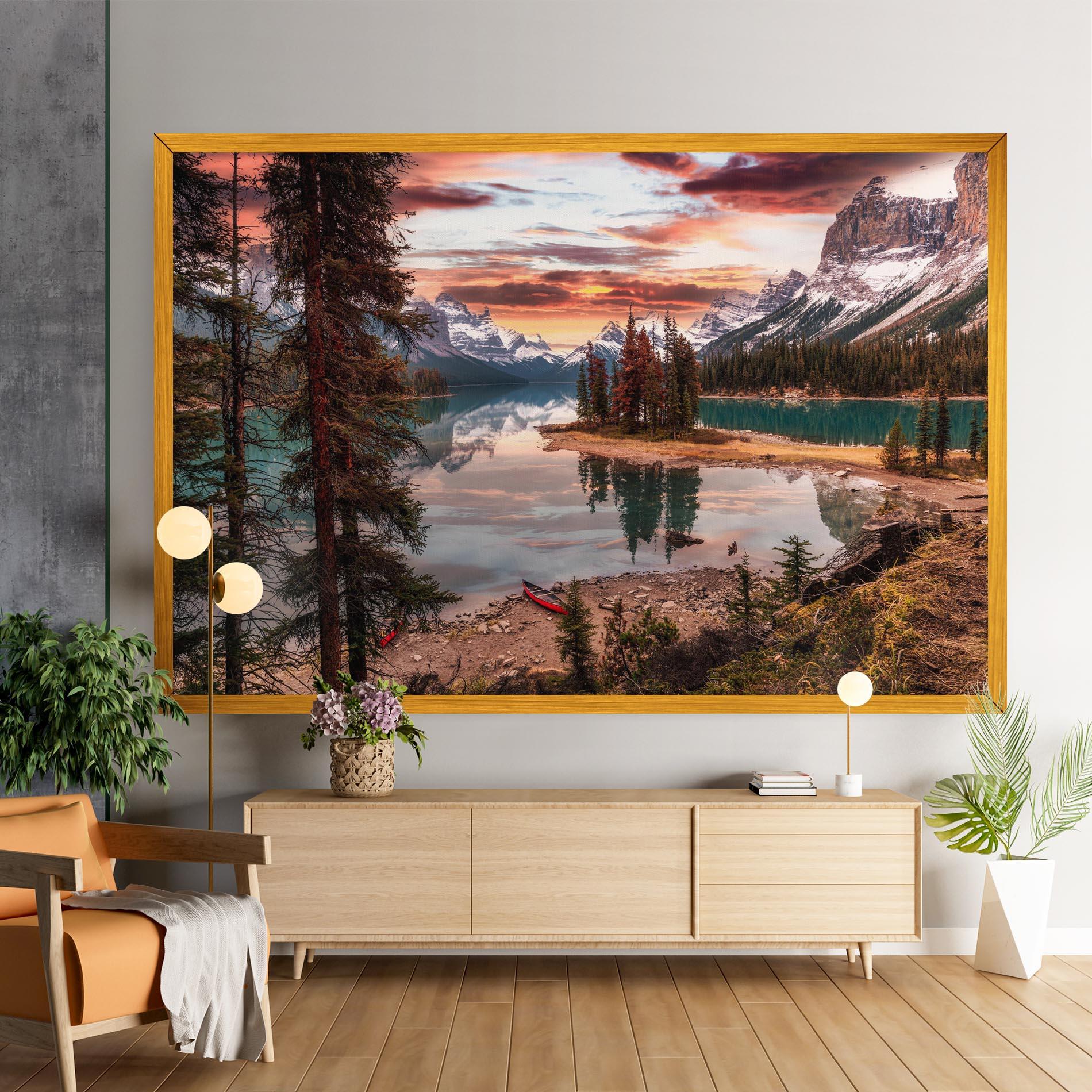 Obraz na Płótnie Sunset Lake View mockup 9