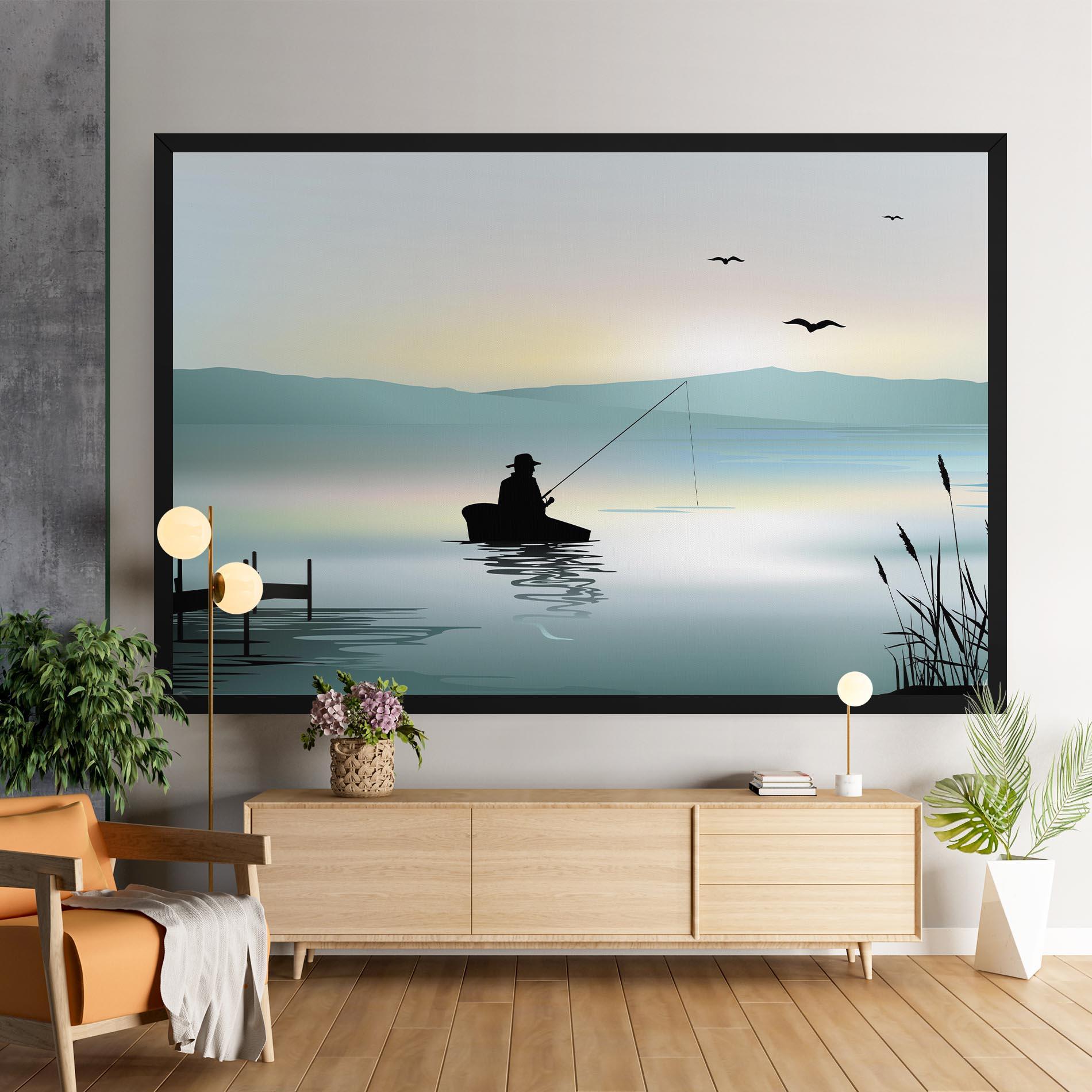 Obraz na Płótnie Fishman Lake View mockup 9
