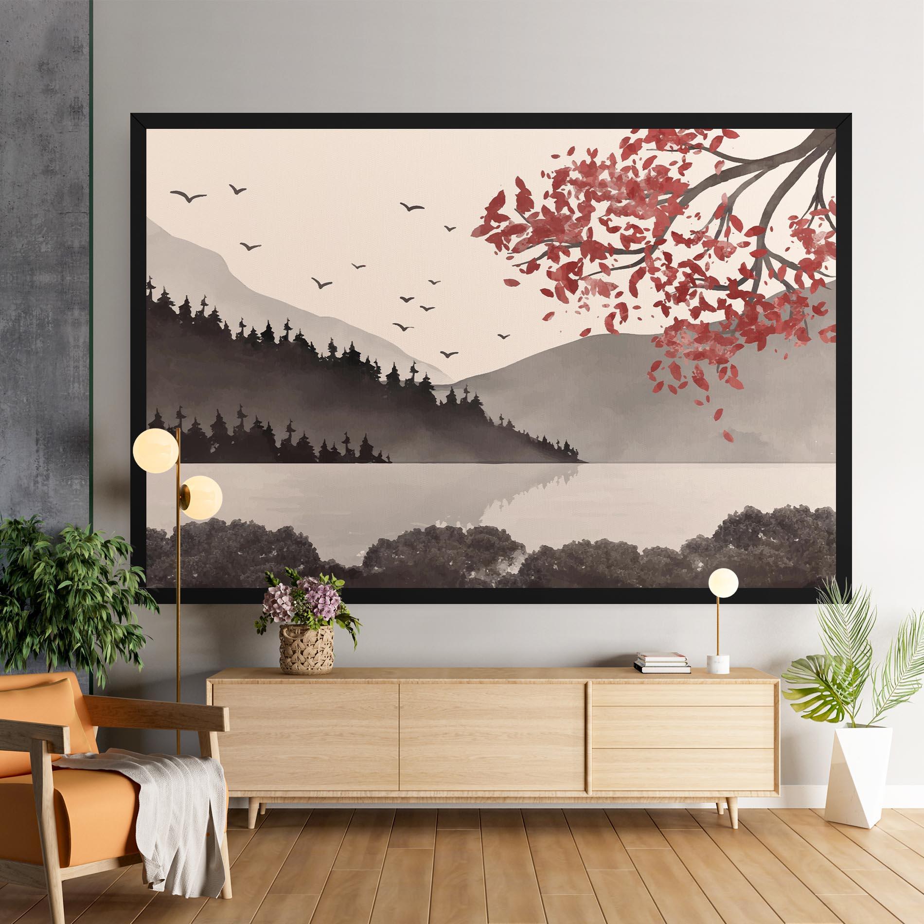 Obraz na Płótnie Red Tree Lake mockup 9