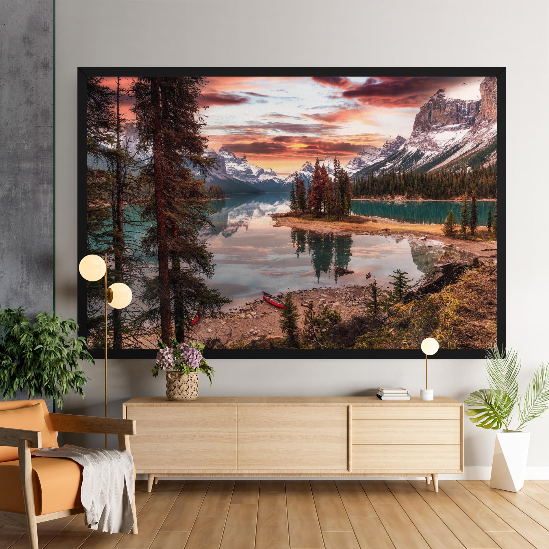 Obraz na Płótnie Sunset Lake View mockup 9