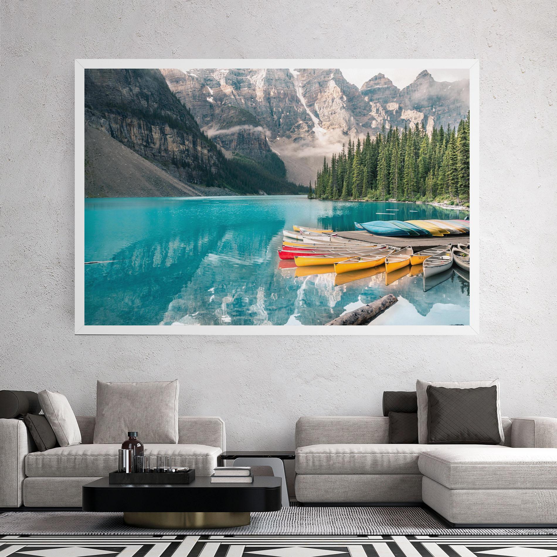 Obraz na Płótnie Beautiful Moraine Lake mockup 2