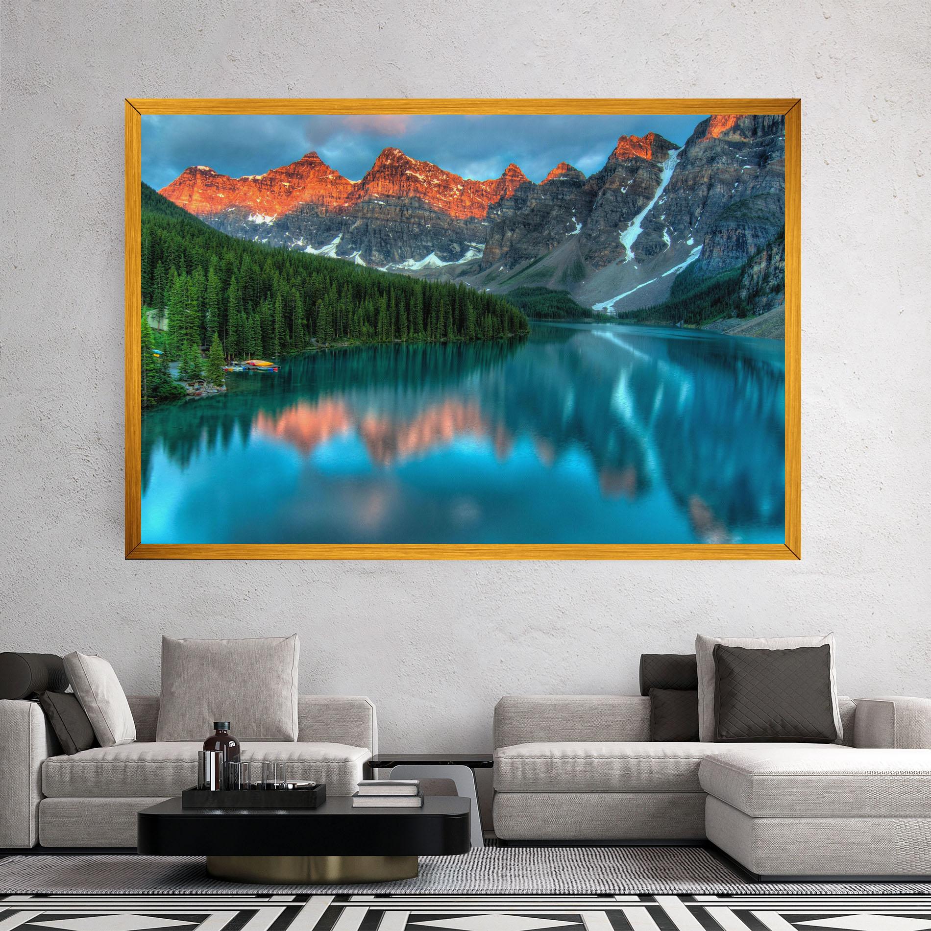 Obraz na Płótnie Beautiful Blue Lake mockup 2