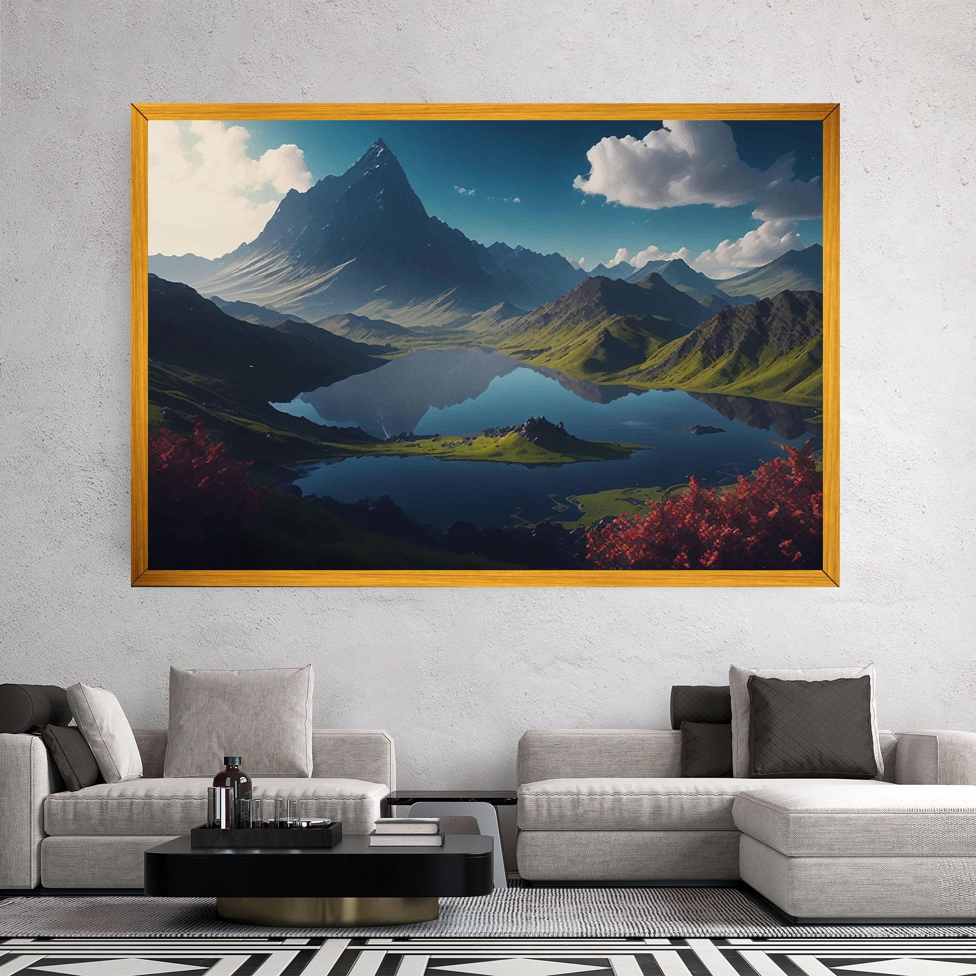 Obraz na Płótnie Red Flower Lake mockup 2