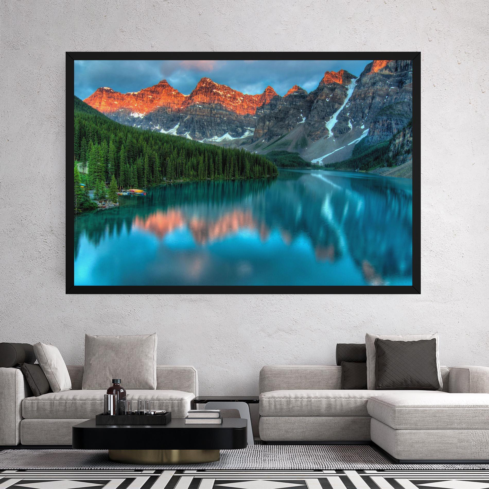 Obraz na Płótnie Beautiful Blue Lake mockup 2