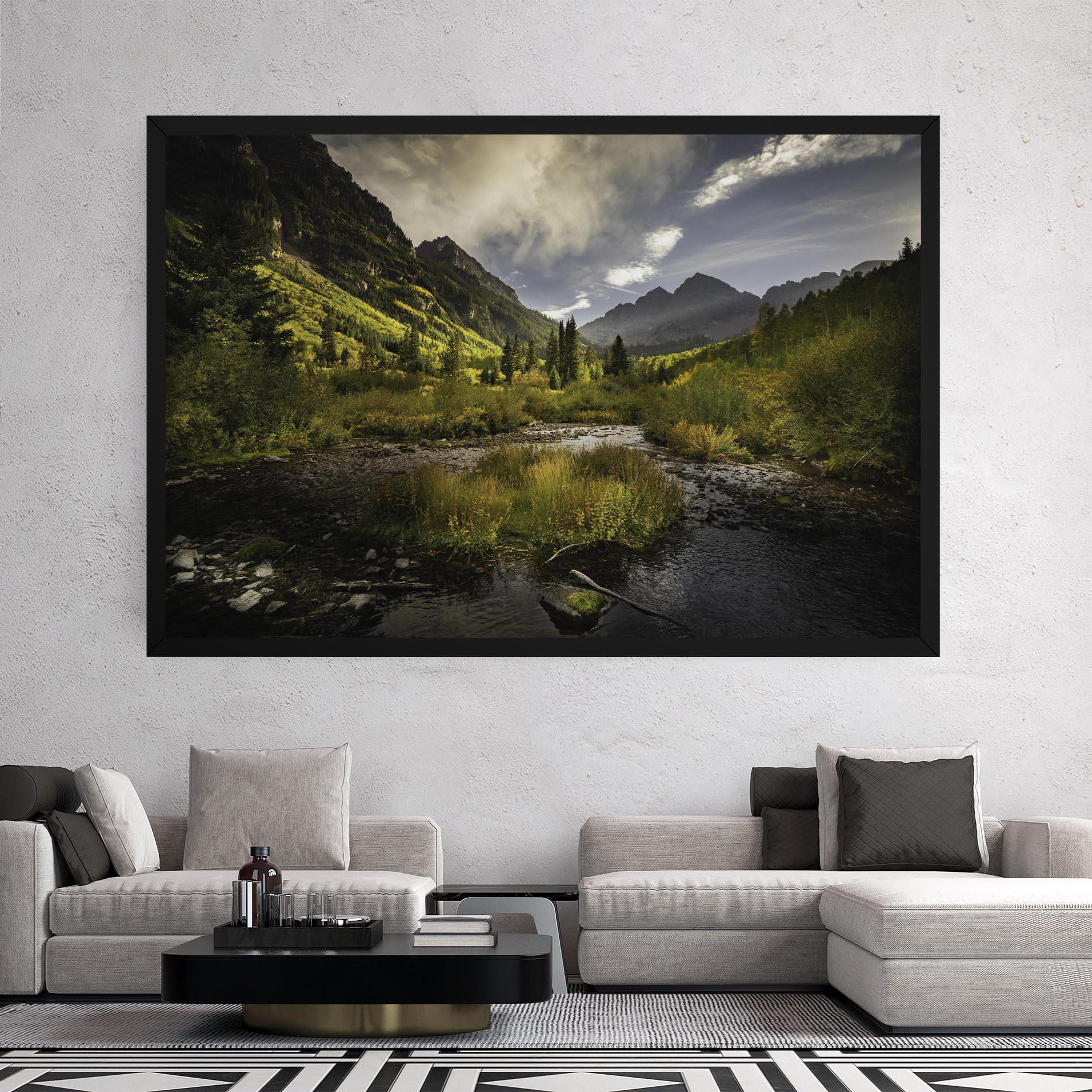 Obraz na Płótnie Cloudy Lake mockup 2