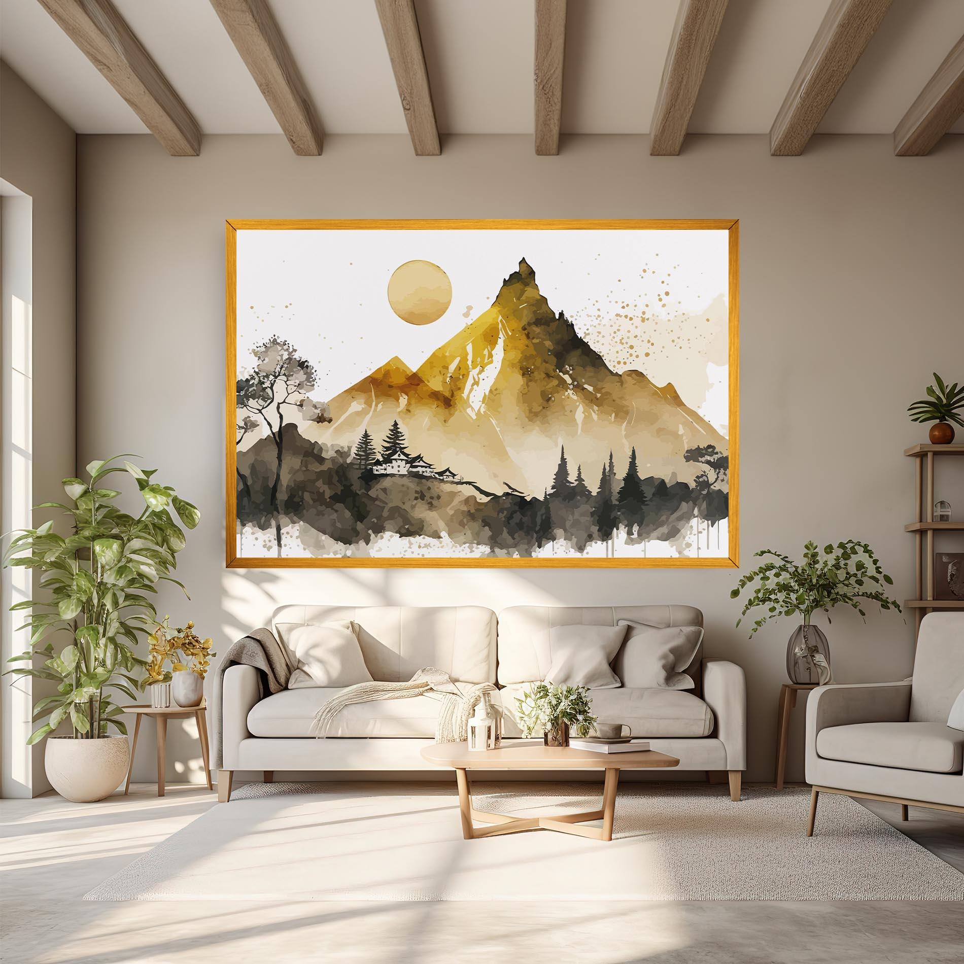 Obraz na Płótnie Gold Mountain Art mockup 6