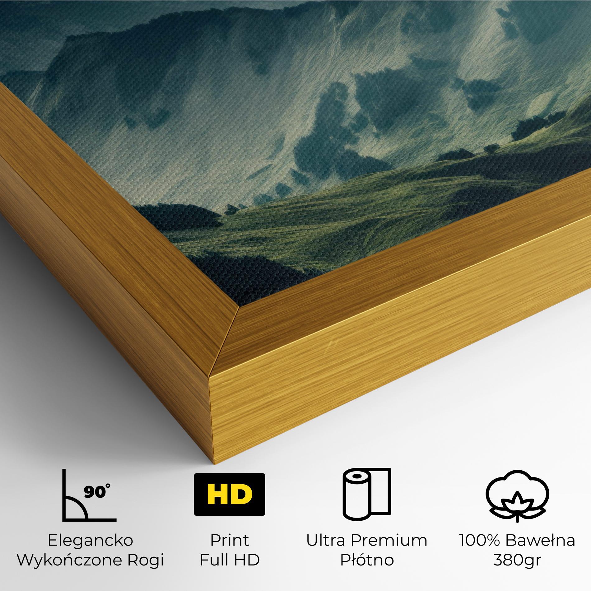 Obraz na Płótnie Amazing Foggy Mountain mockup 4