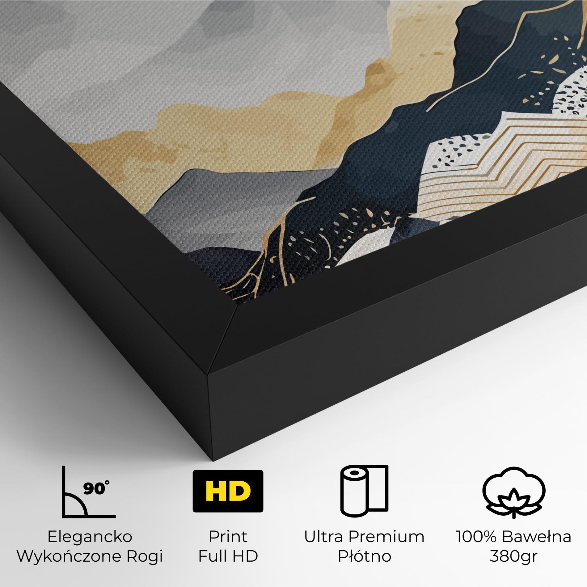 Obraz na Płótnie Gold Grey Mountain mockup 4