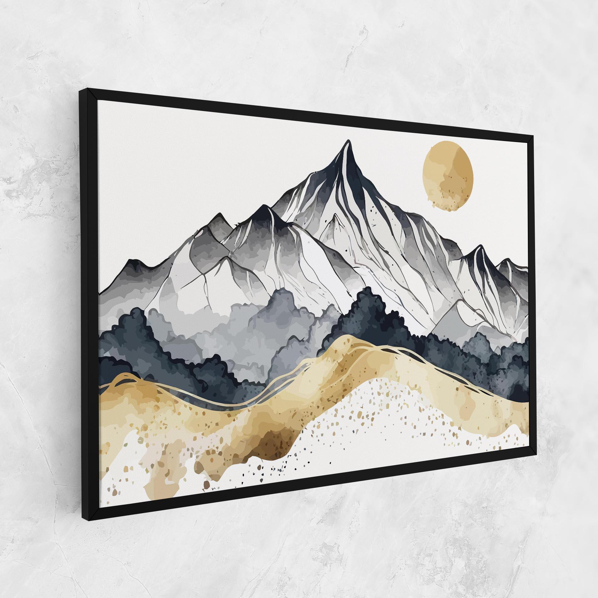 Obraz na Płótnie Grey Gold Mountain mockup 1